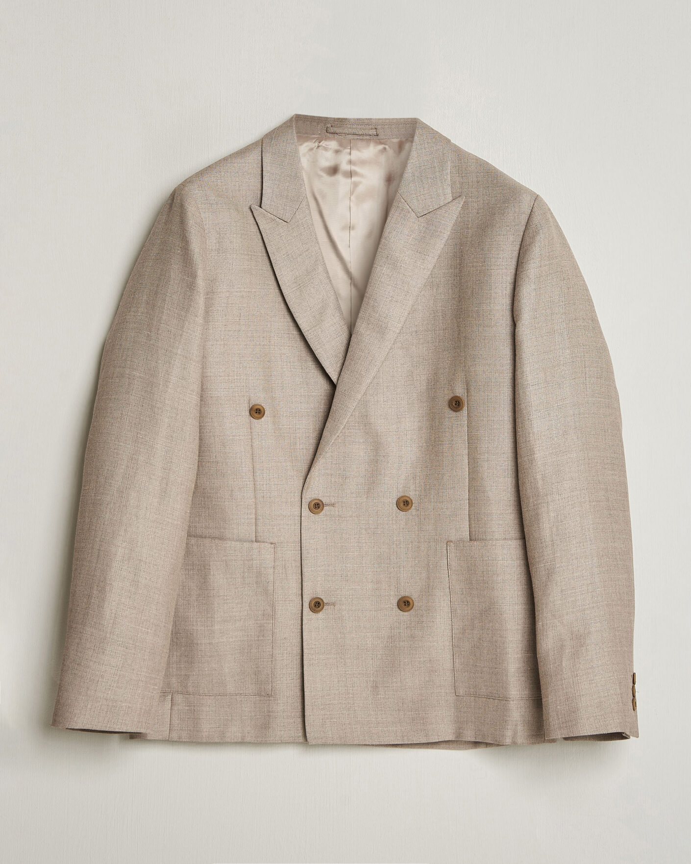 Herren | Sakkos | NN07 | Jordin Linen/Wool Double Breasted Blazer Khaki Melange