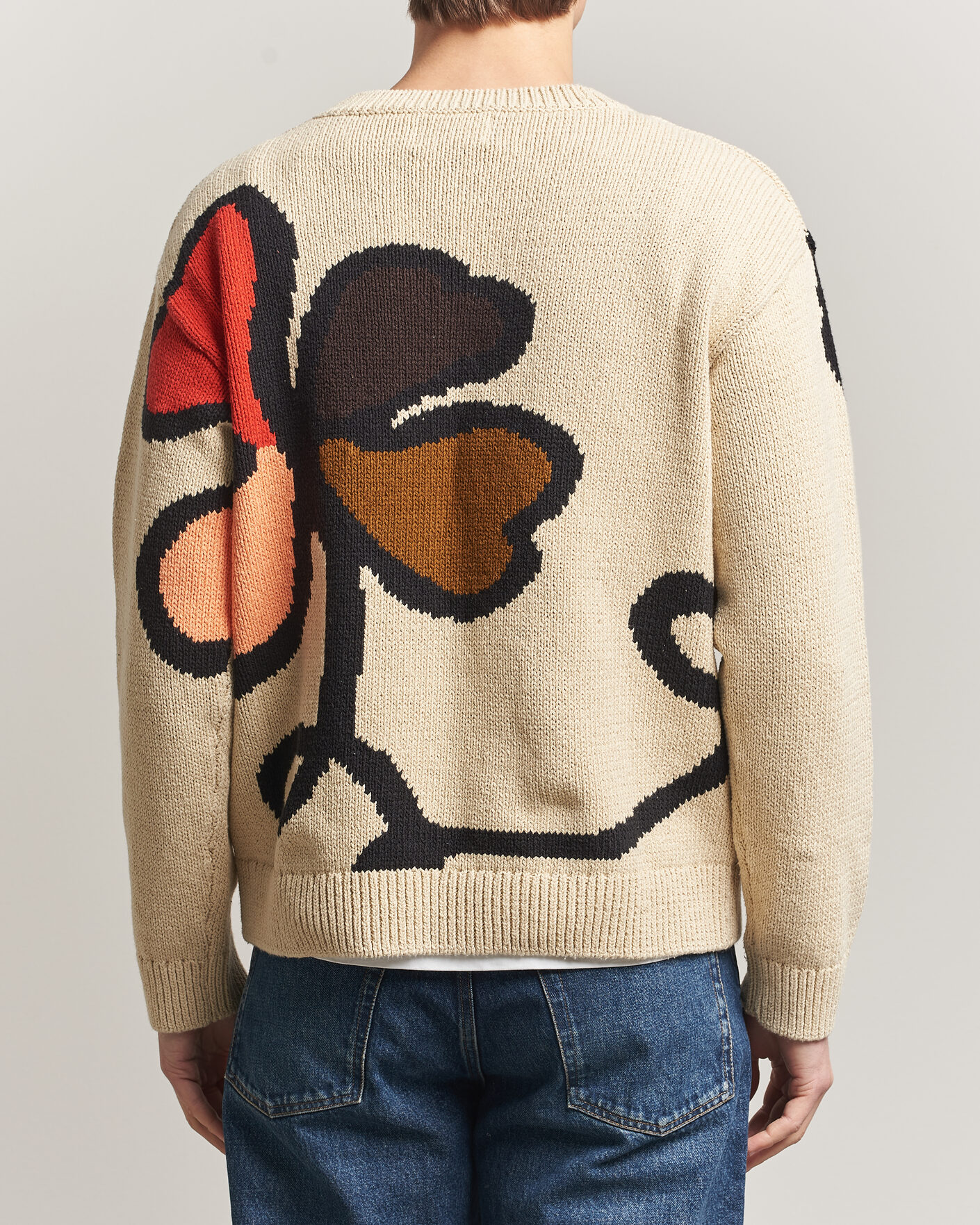 Herren | Pullover | NN07 | Todd Printed Flower Sweater Ecru Multi