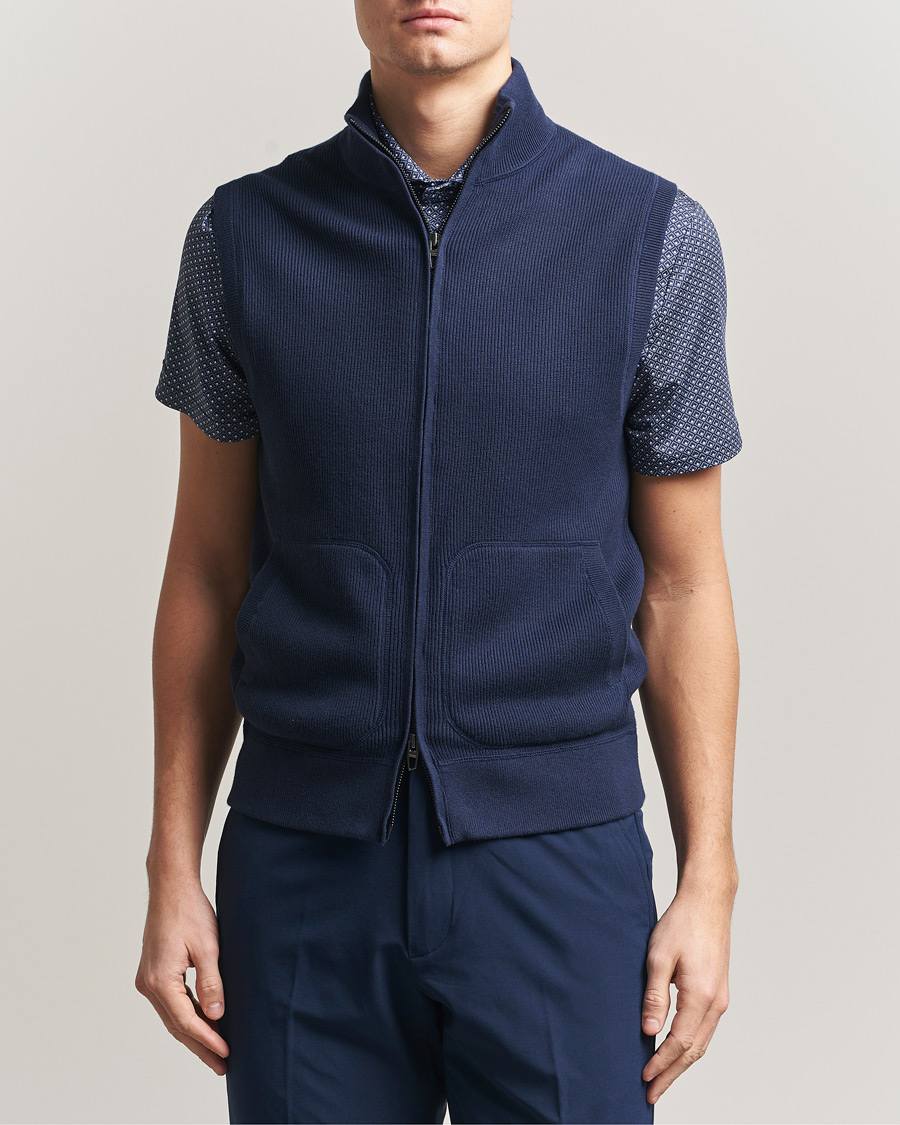 Herren | Pullover | RLX Ralph Lauren | Cotton Coolmax Mockneck Vest Refined Navy
