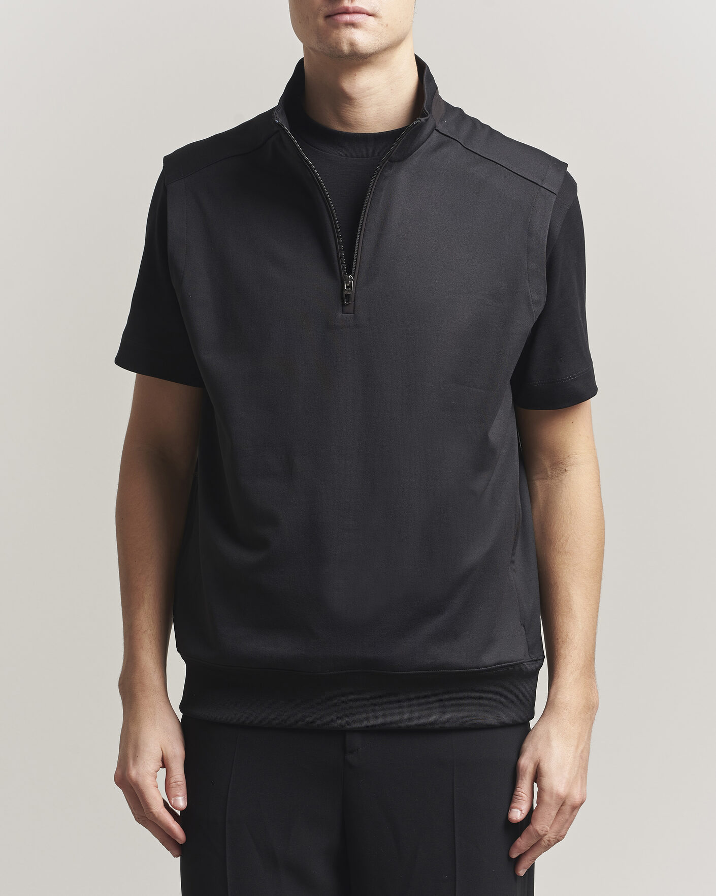 Herren | Westen | RLX Ralph Lauren | Half-Zip Luxury Jersey Vest Polo Black