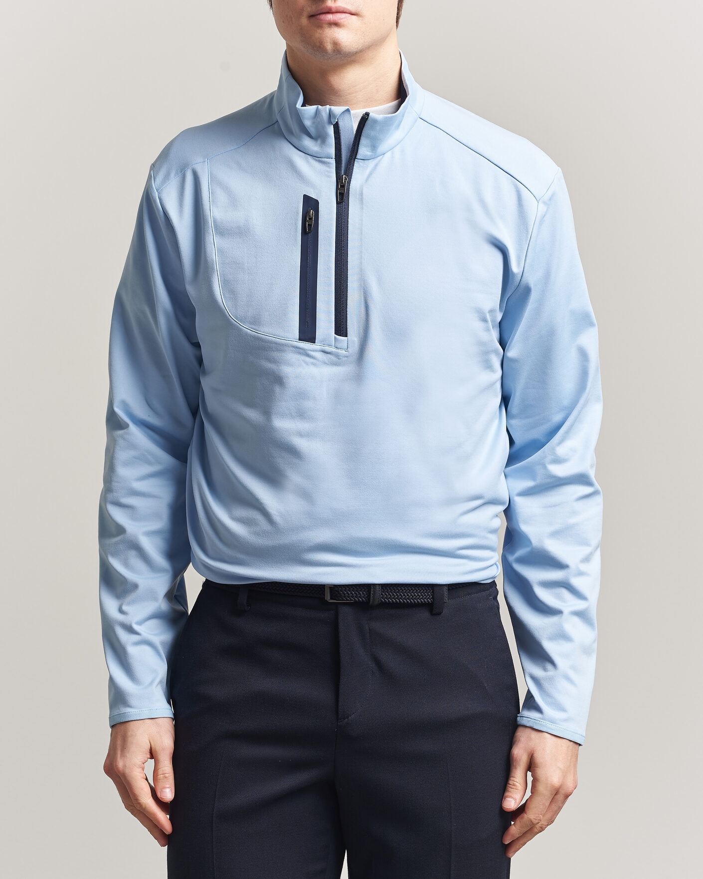 Herren | Pullover | RLX Ralph Lauren | Luxury Jersey Half Zip Office Blue