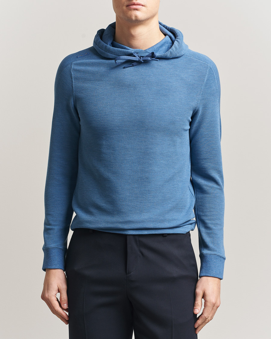 Herren | Pullover | RLX Ralph Lauren | Tech Waffle Hoodie Fog Blue Heather