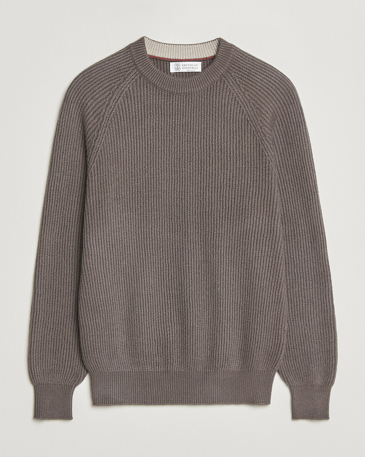 Herren | Pullover | Brunello Cucinelli | Heavy Cotton Rib Sweater Light Brown