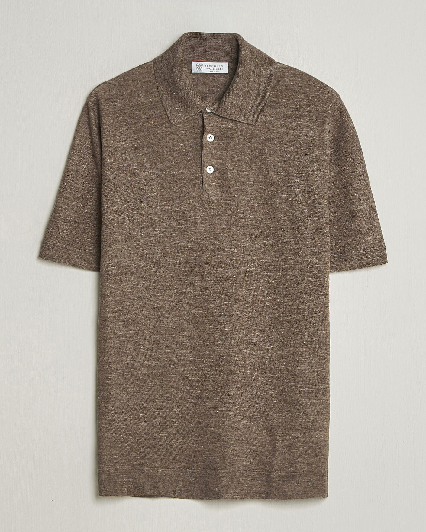 Herren | Poloshirts | Brunello Cucinelli | Linen Knitted Polo Brown
