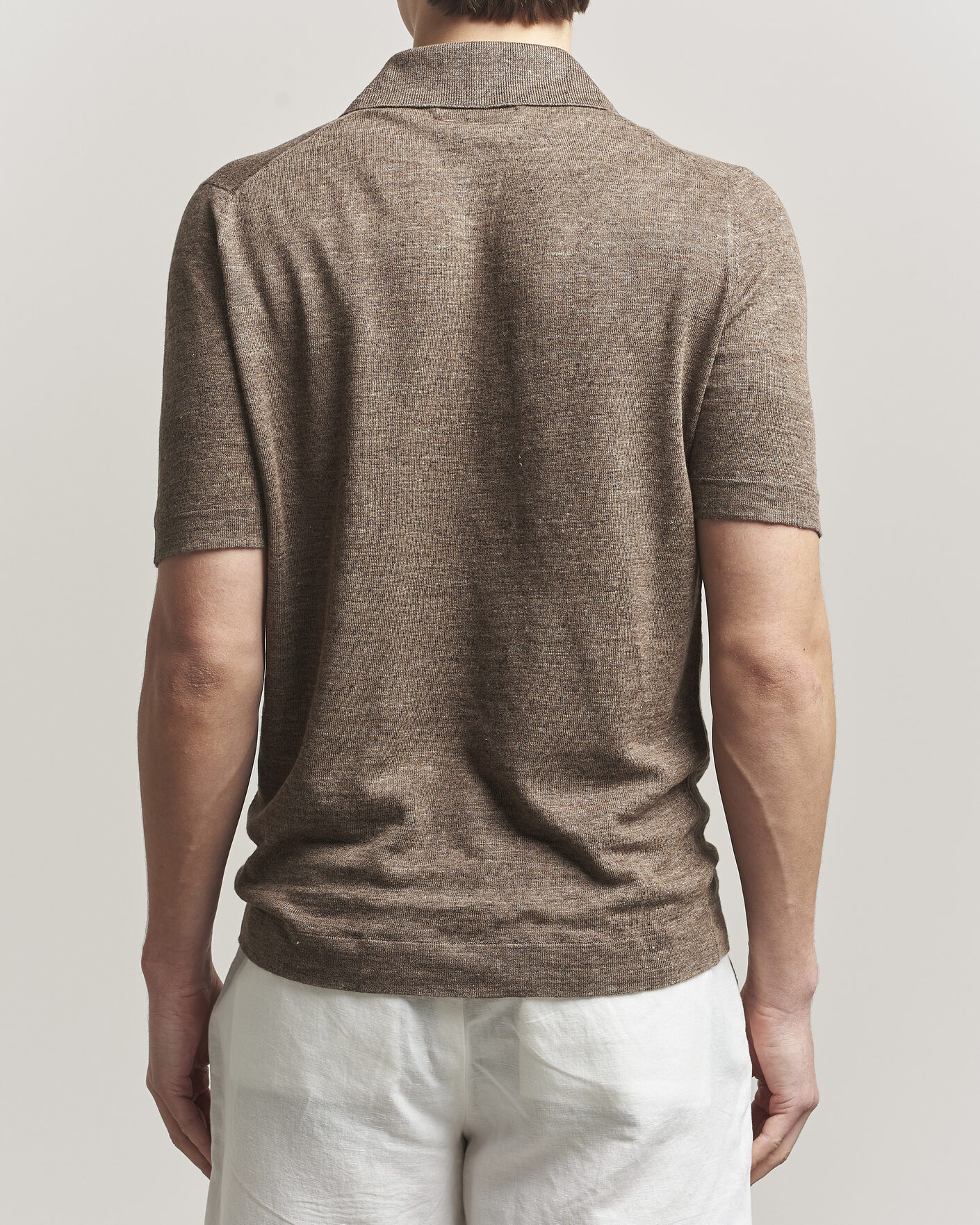Herren | Poloshirts | Brunello Cucinelli | Linen Knitted Polo Brown