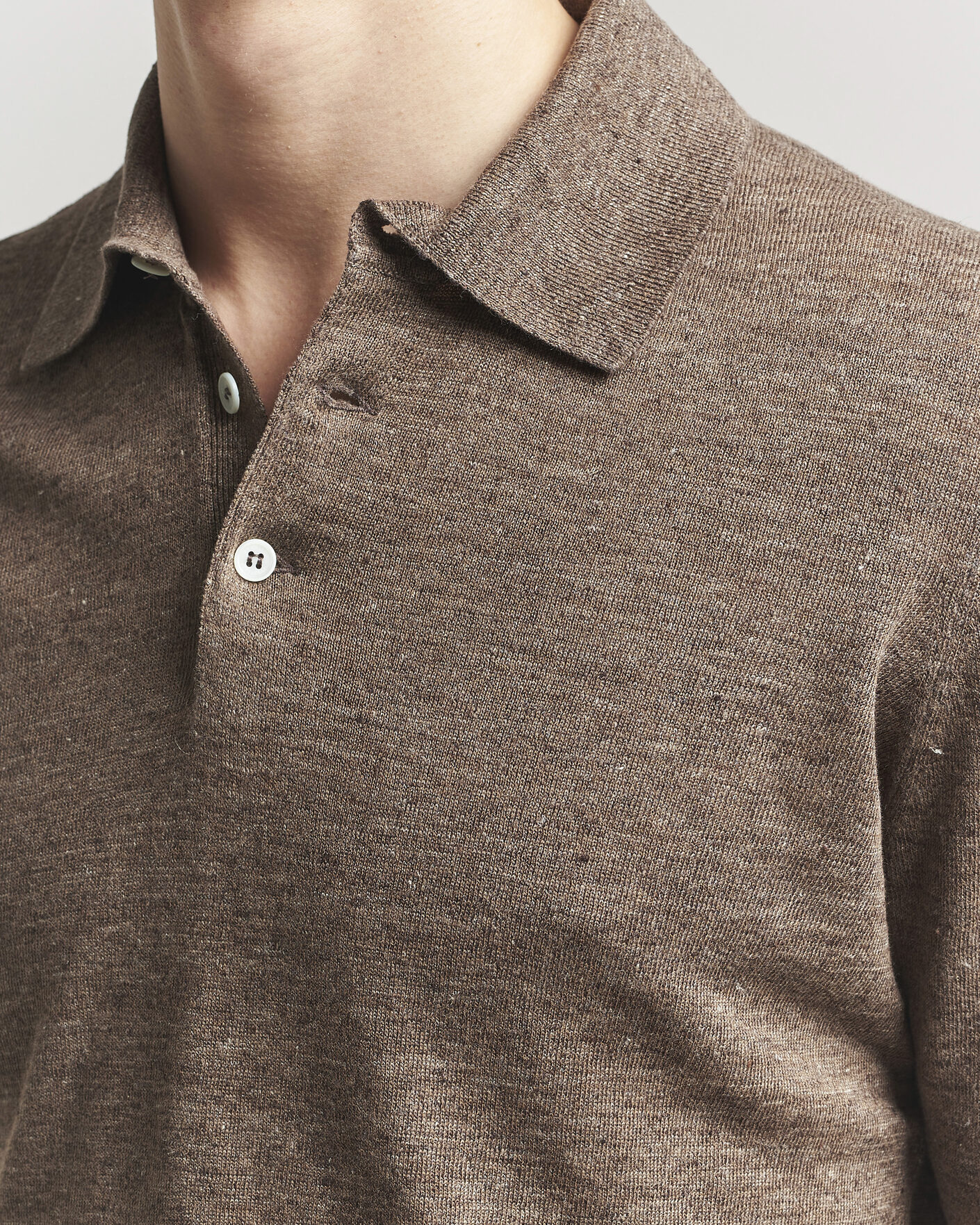 Herren | Poloshirts | Brunello Cucinelli | Linen Knitted Polo Brown
