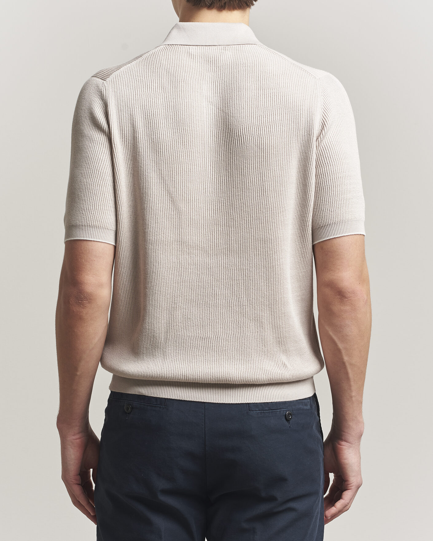 Herren | Poloshirts | Brunello Cucinelli | Cotton Rib Knitted Polo Light Beige