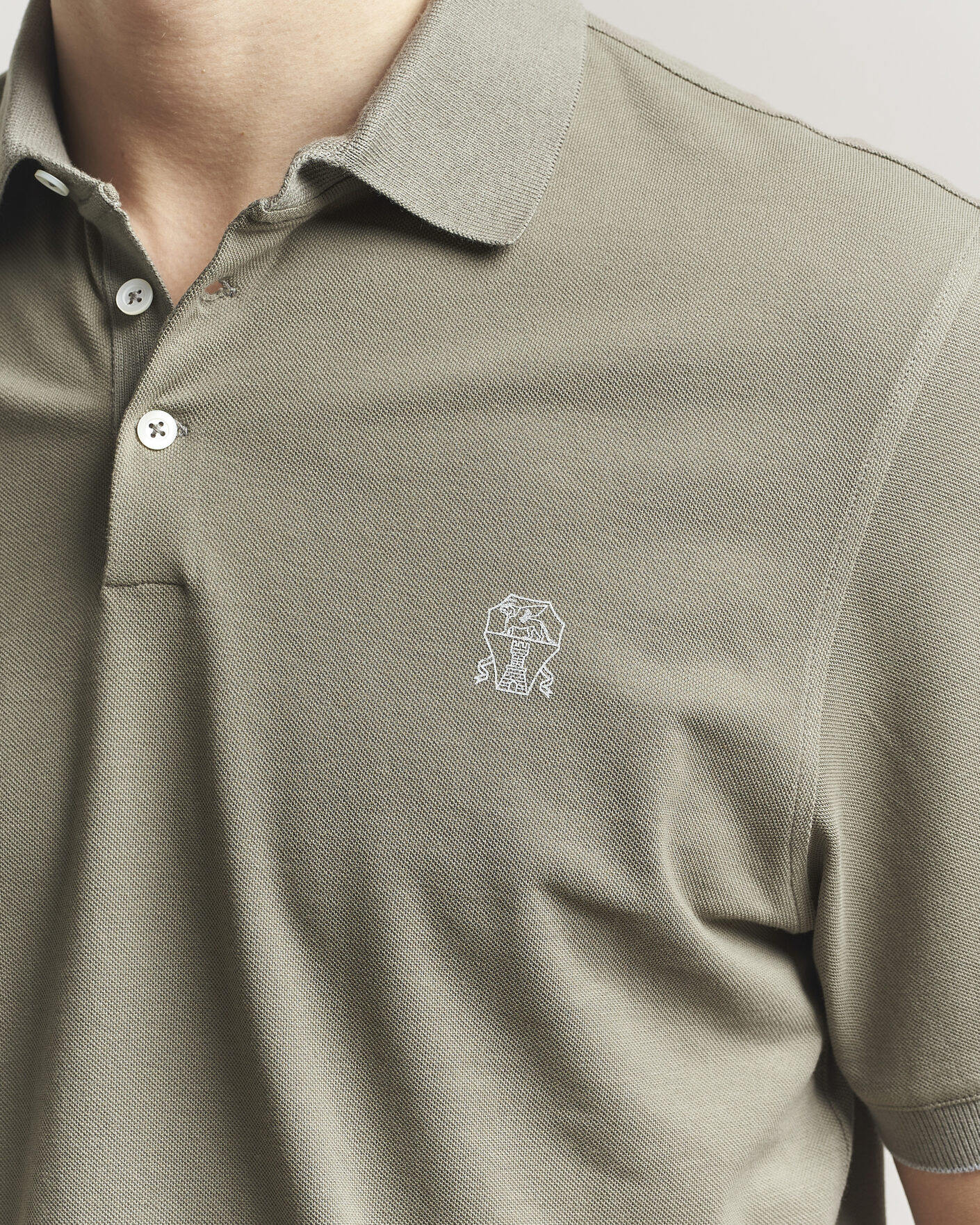 Herren | Poloshirts | Brunello Cucinelli | Short Sleeve Logo Polo Olive