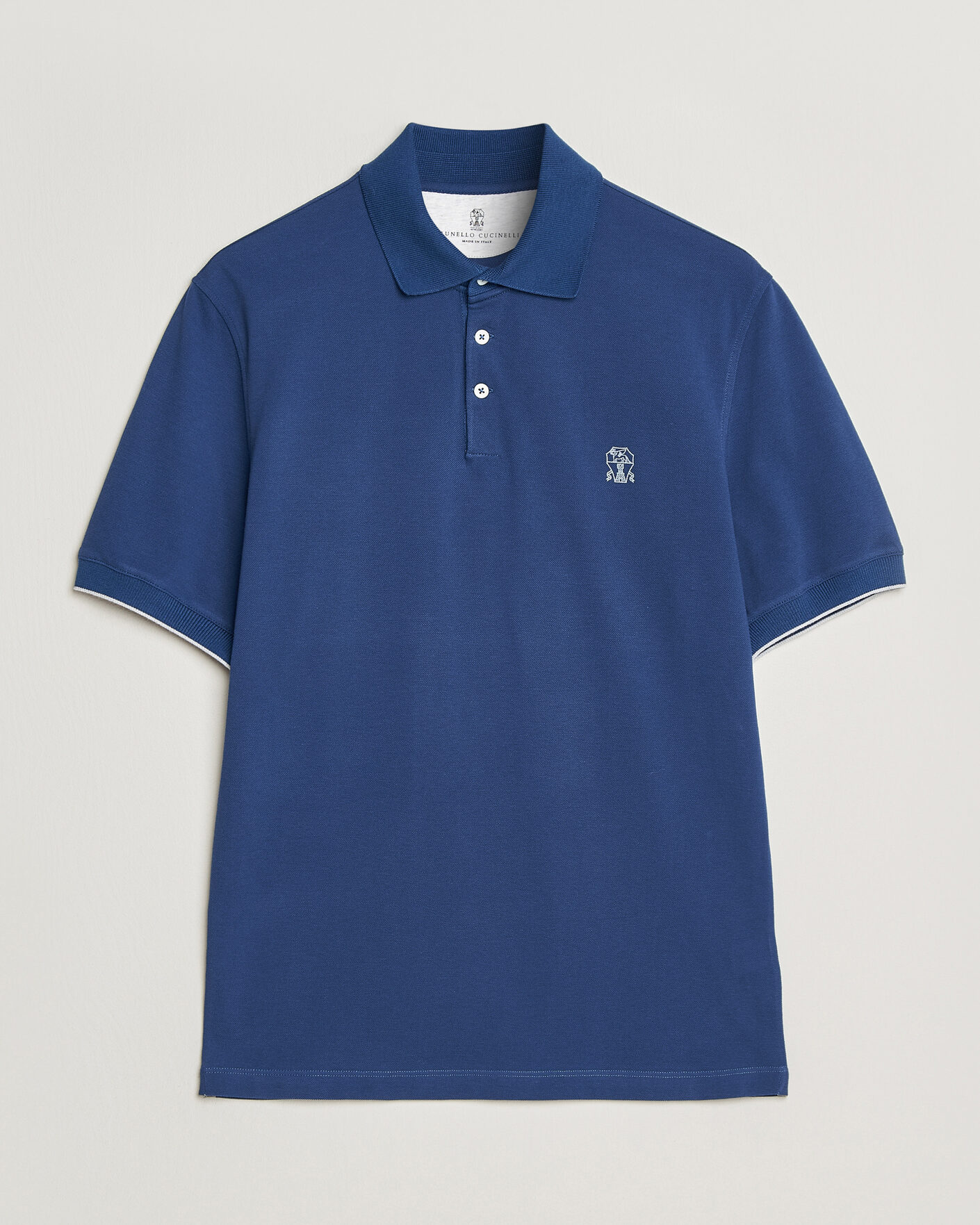 Herren | Poloshirts | Brunello Cucinelli | Short Sleeve Logo Polo Blue