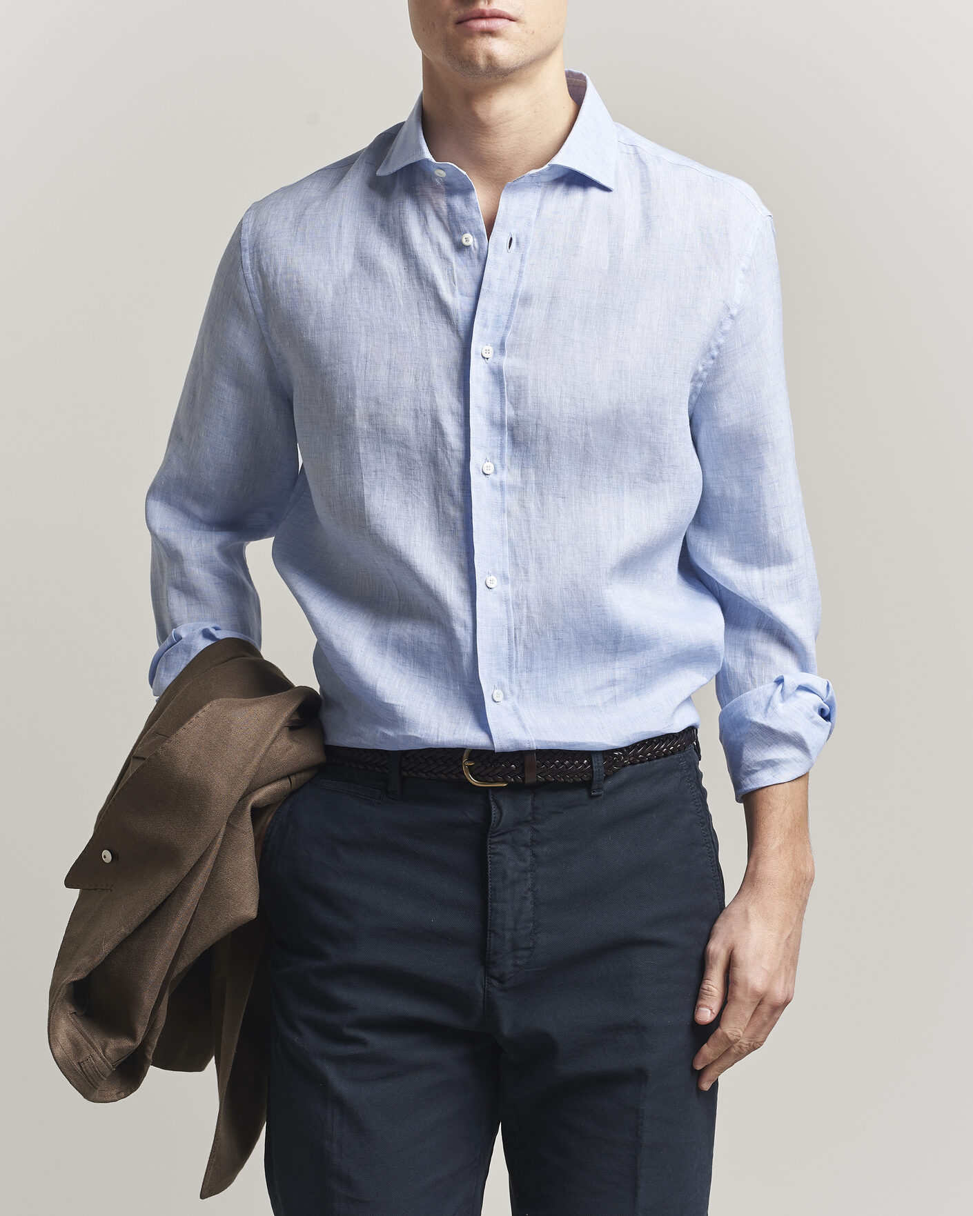 Herren | Hemden | Brunello Cucinelli | Easy Fit Linen Shirt Light Blue