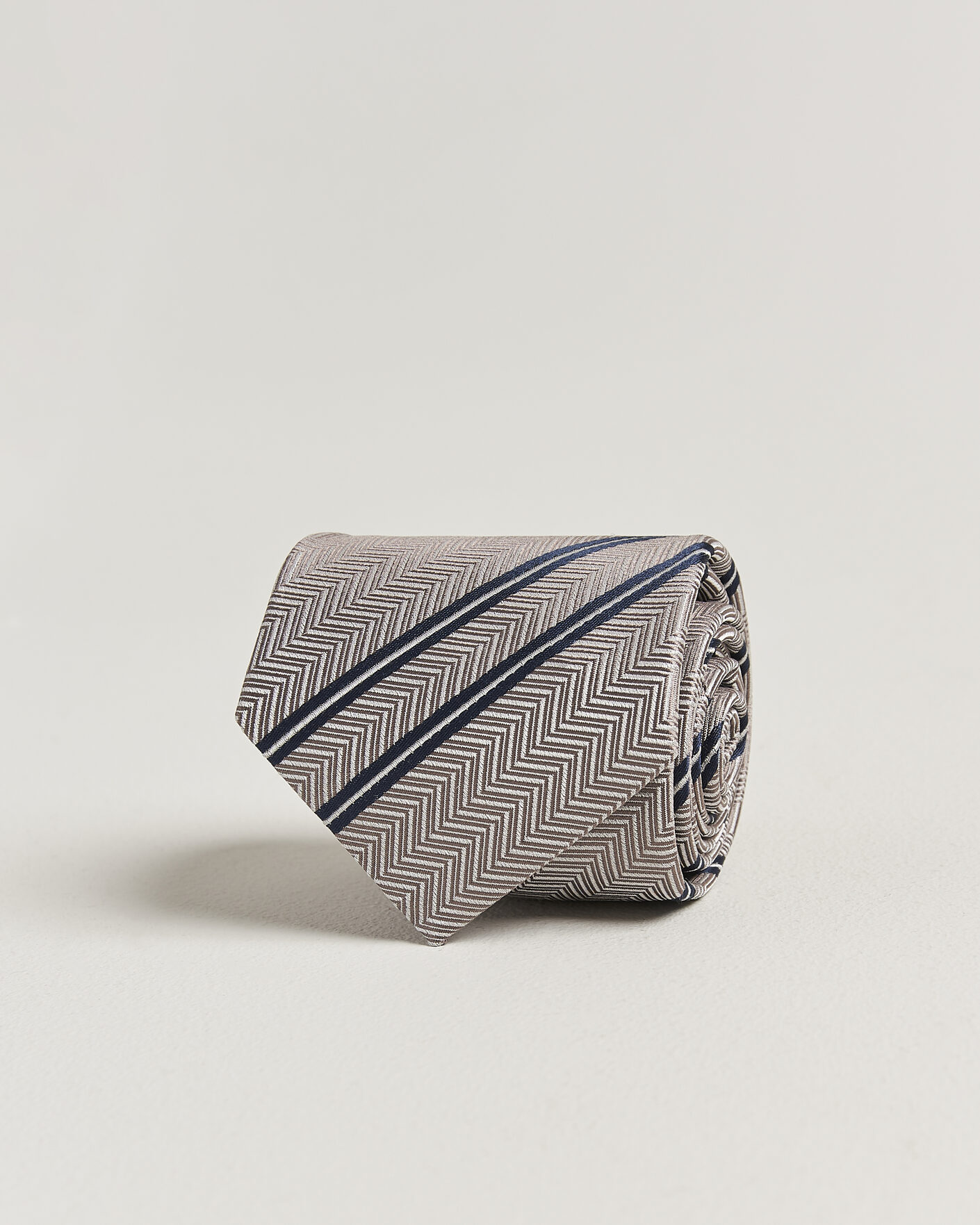 Herren | Krawatten | Brunello Cucinelli | Regimental Stripe Silk Tie Brown