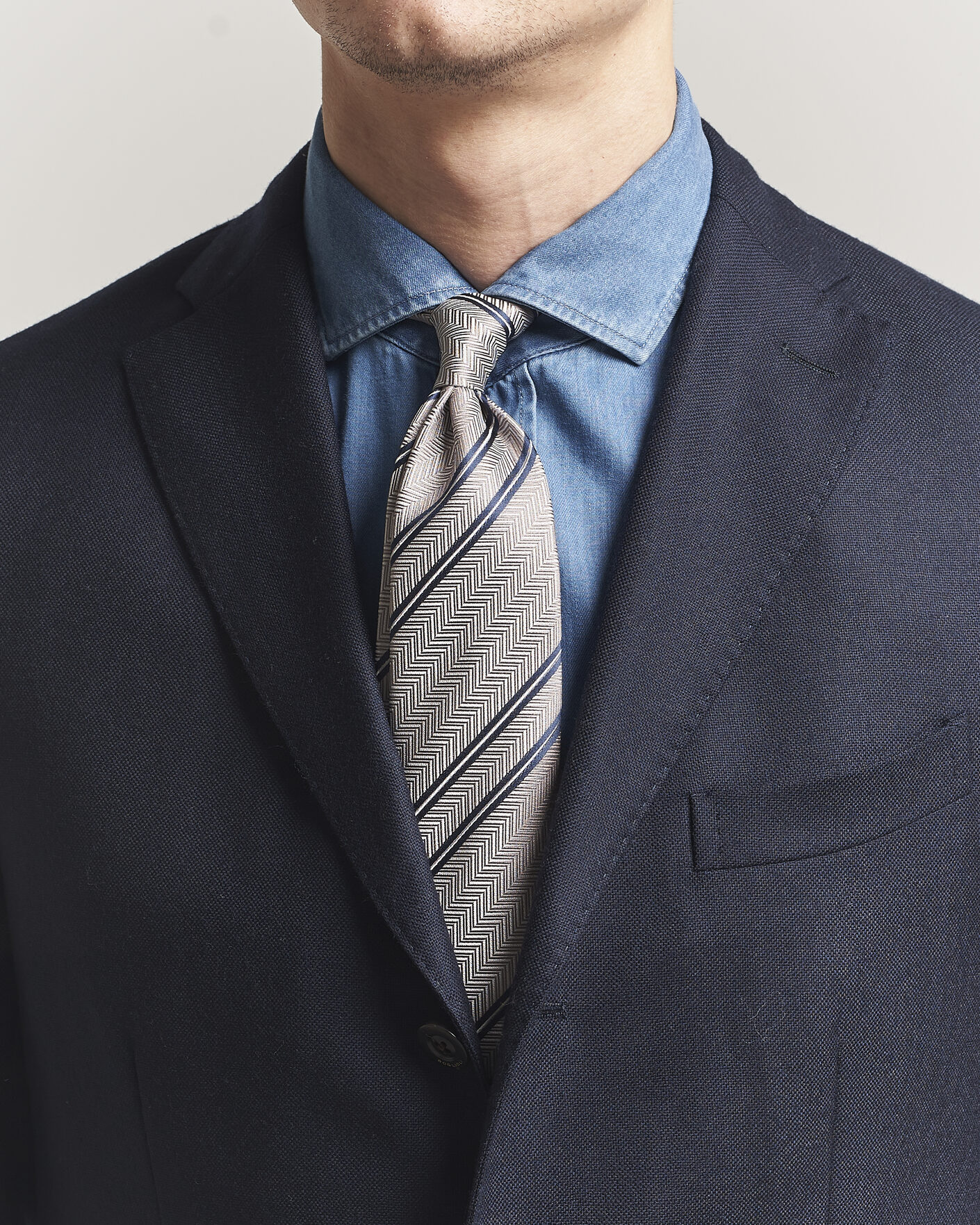 Herren | Krawatten | Brunello Cucinelli | Regimental Stripe Silk Tie Brown