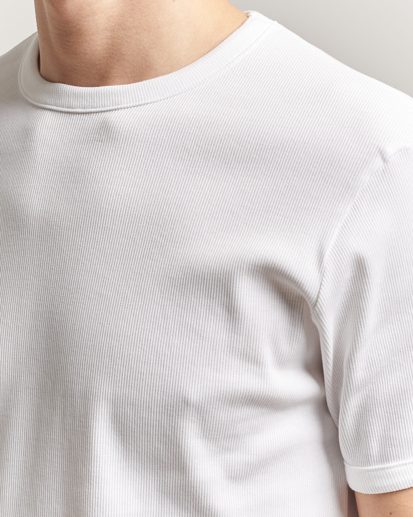 Herren | T-Shirts | Bread & Boxers | Ribbed Crew Neck T-Shirt White