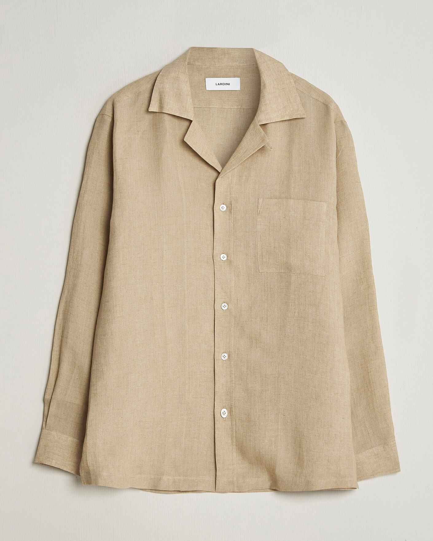 Herren | Hemden | Lardini | Paul Linen Resort Shirt Beige