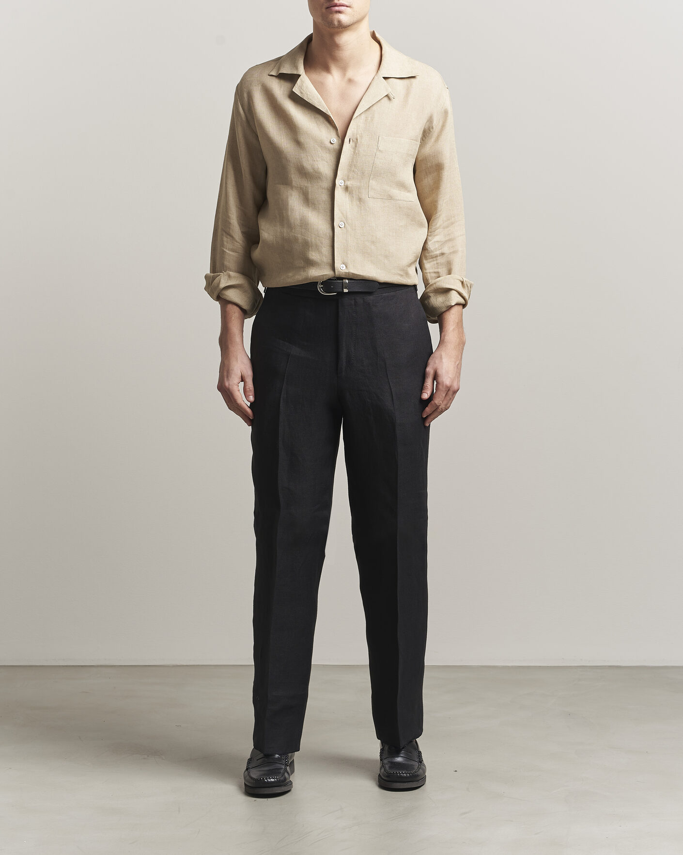 Herren | Hemden | Lardini | Paul Linen Resort Shirt Beige