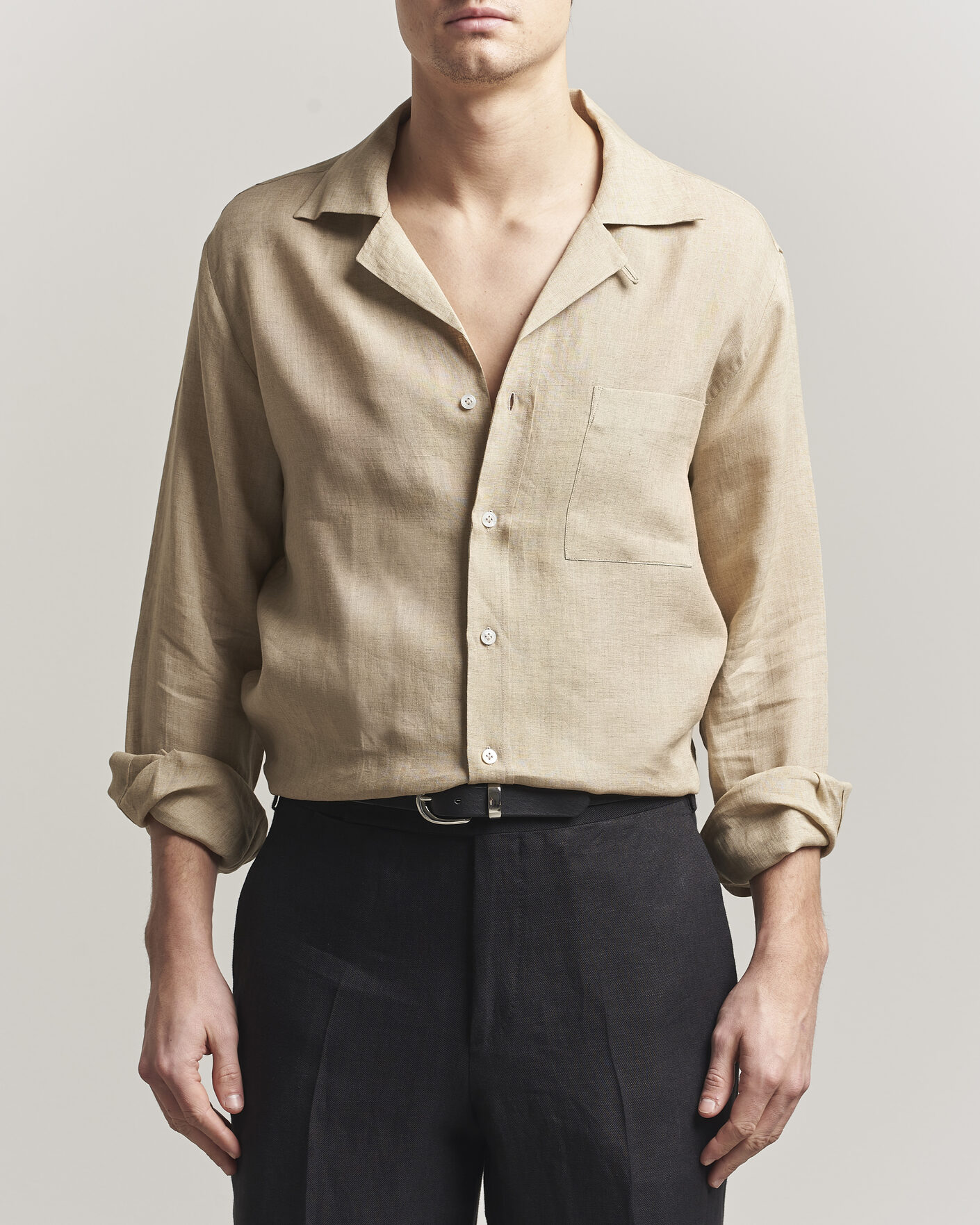 Herren | Hemden | Lardini | Paul Linen Resort Shirt Beige