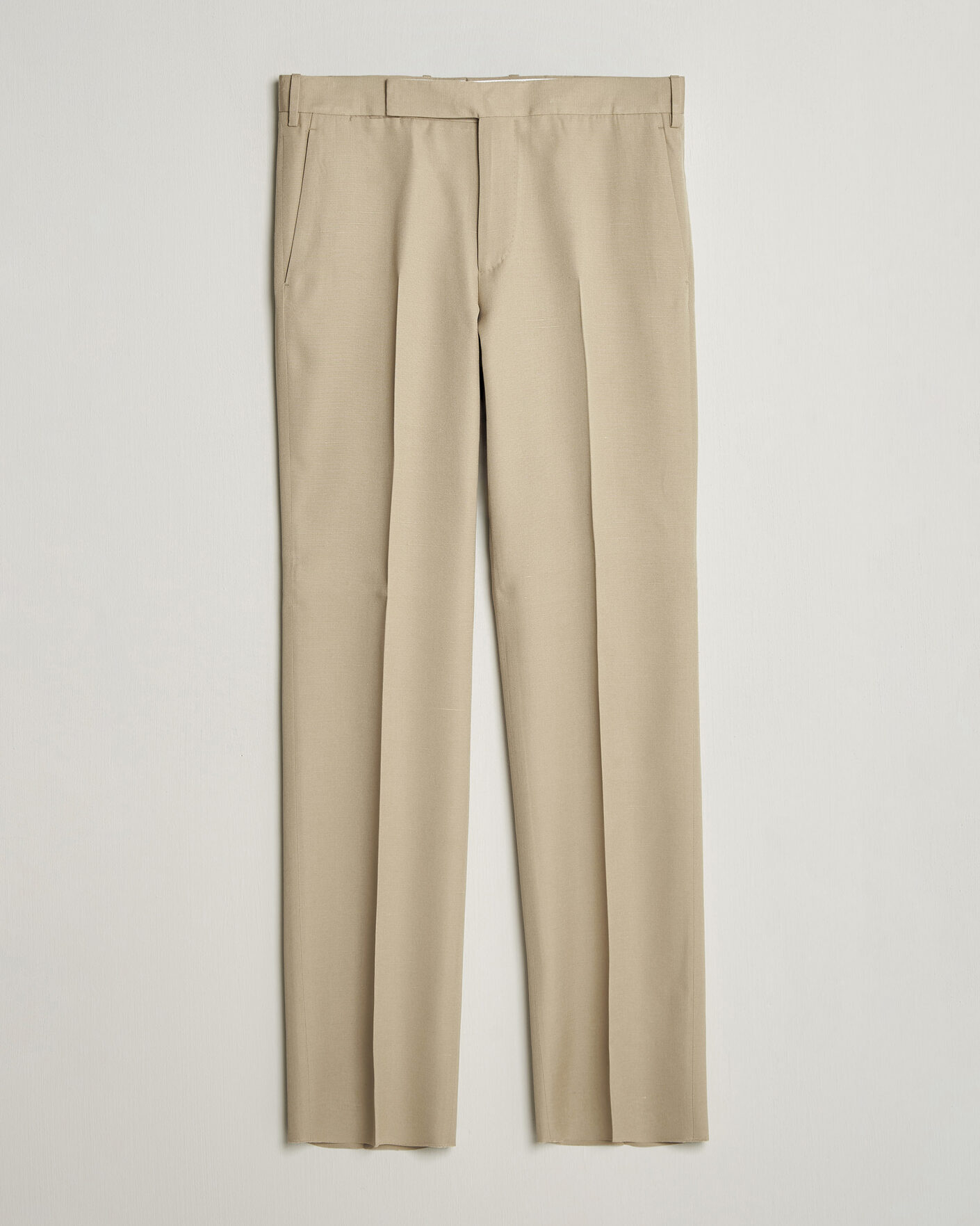 Herren | Hosen | Lardini | Palu Straight Fit Viscose/Silk Trousers Beige