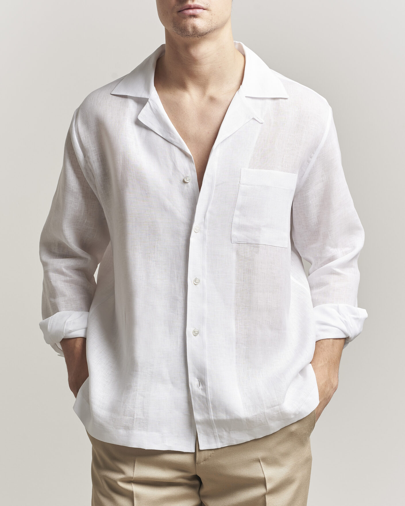 Herren | Hemden | Lardini | Paul Linen Resort Shirt White