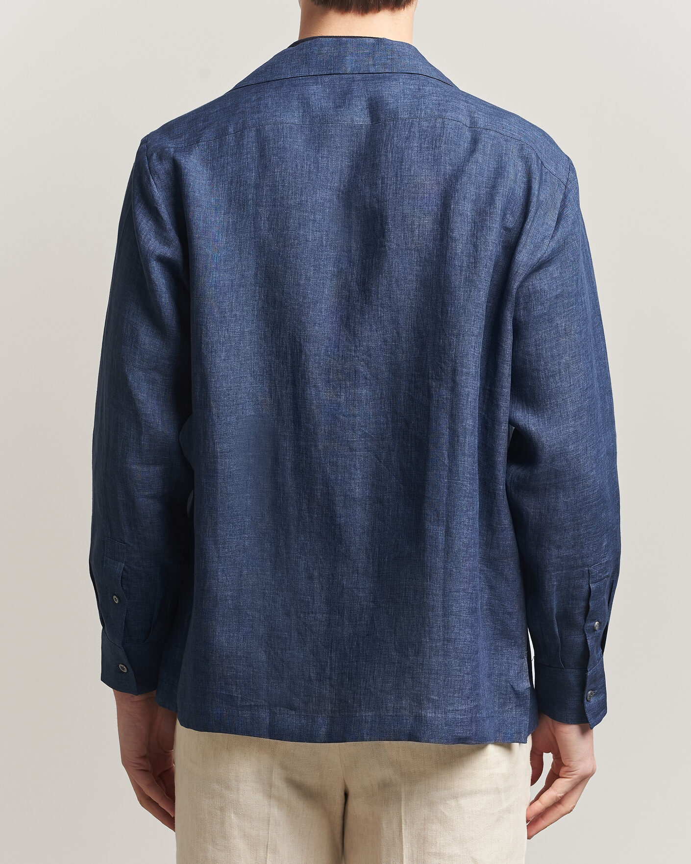 Herren | Hemden | Lardini | Paul Linen Resort Shirt Dark Blue