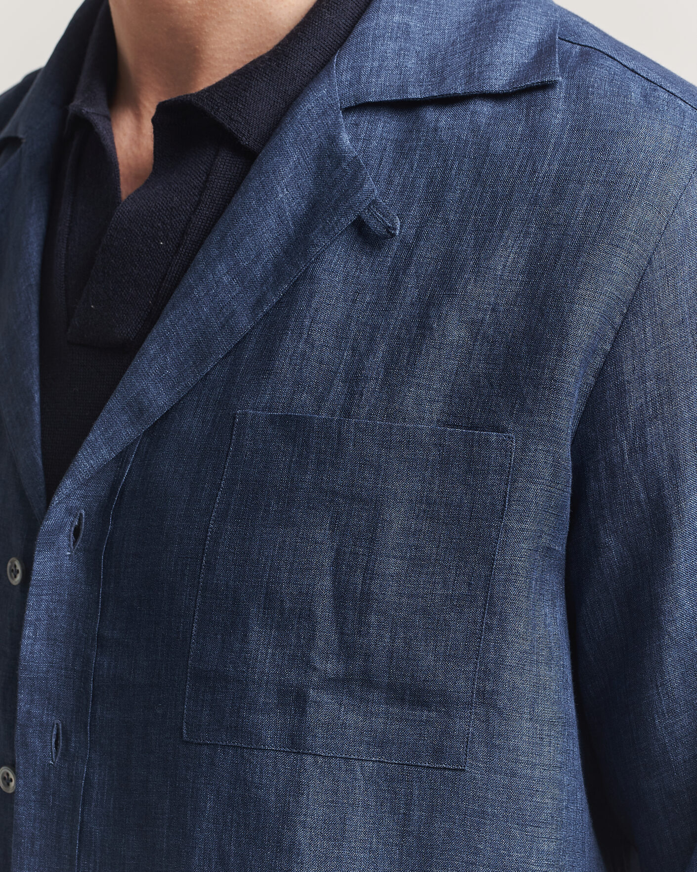 Herren | Hemden | Lardini | Paul Linen Resort Shirt Dark Blue