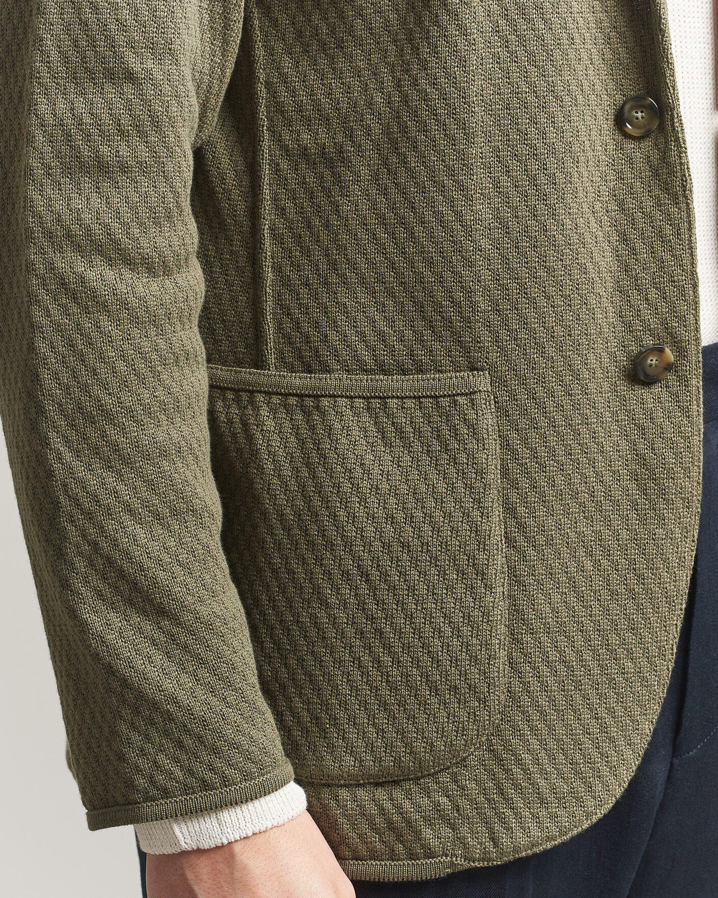 Herren | Sakkos | Lardini | Knitted Structure Cotton Blazer Green