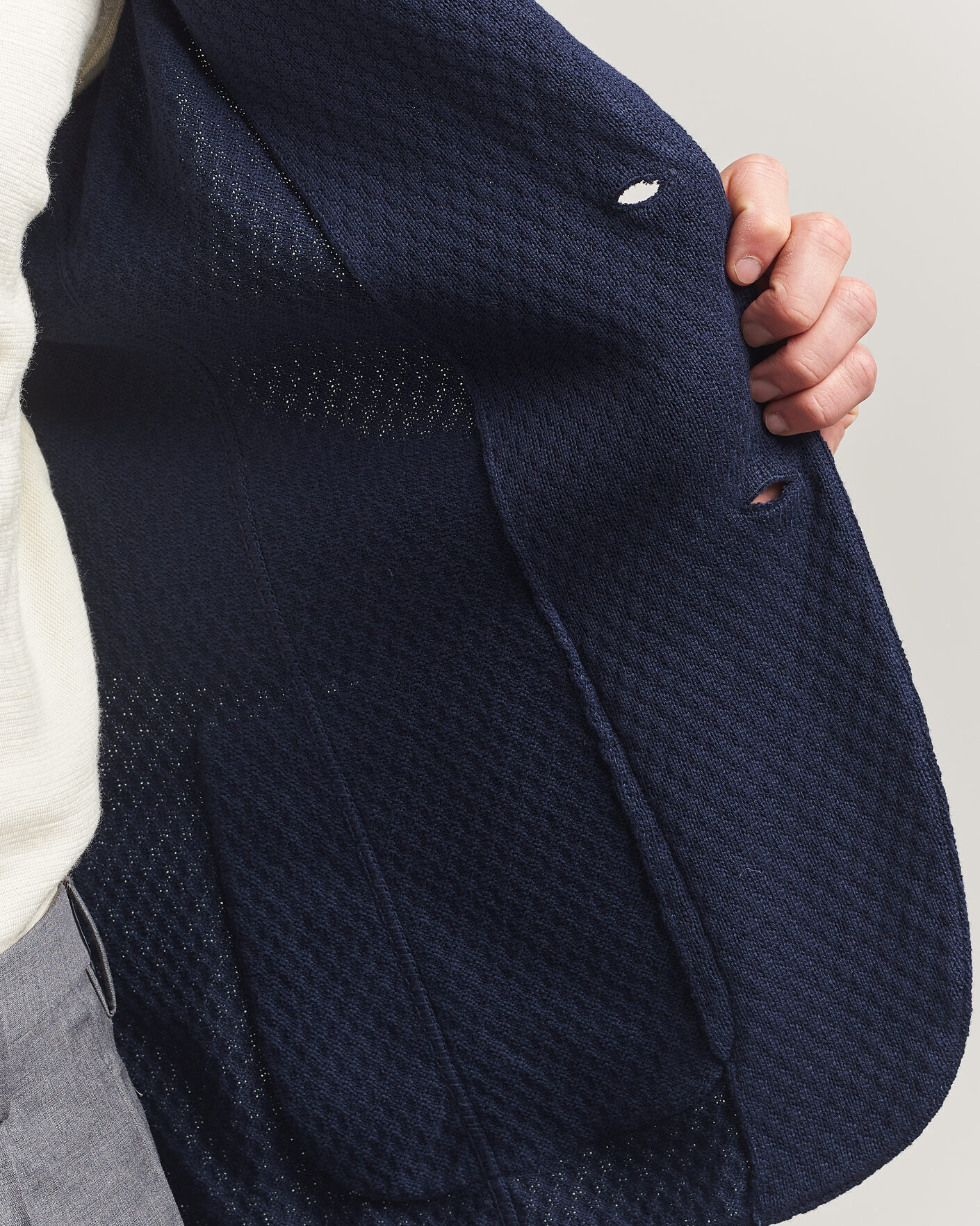 Herren | Sakkos | Lardini | Knitted Structure Cotton Blazer Navy