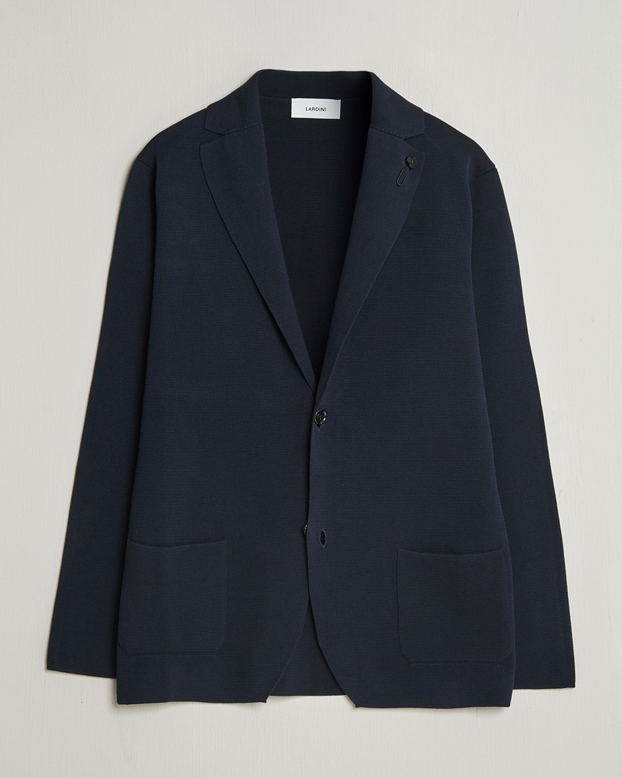 Herren | Sakkos | Lardini | Knitted Cotton Blazer Navy