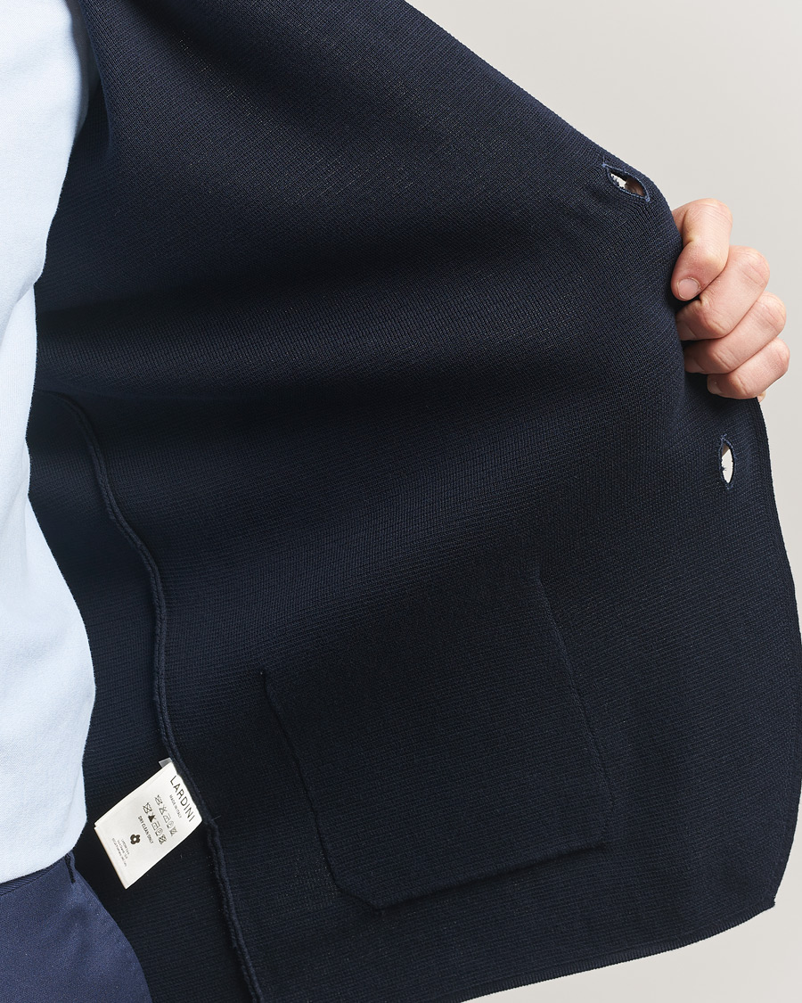 Herren | Sakkos | Lardini | Knitted Cotton Blazer Navy