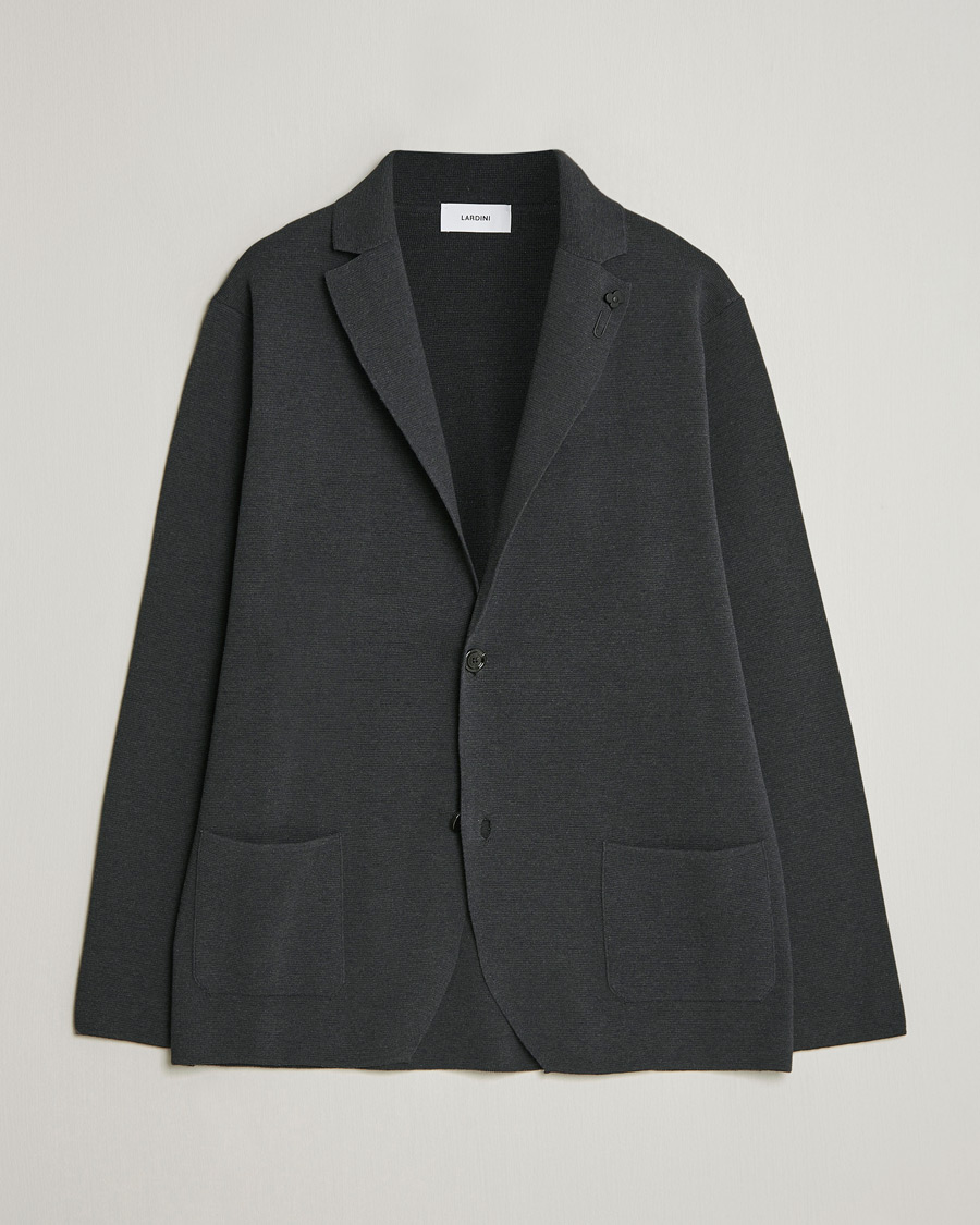 Herren | Sakkos | Lardini | Knitted Cotton Blazer Grey
