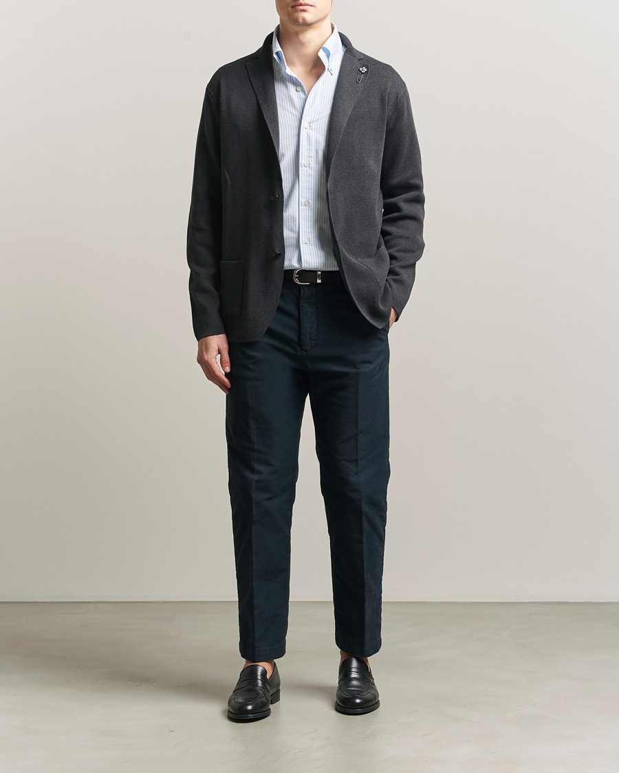 Herren | Sakkos | Lardini | Knitted Cotton Blazer Grey