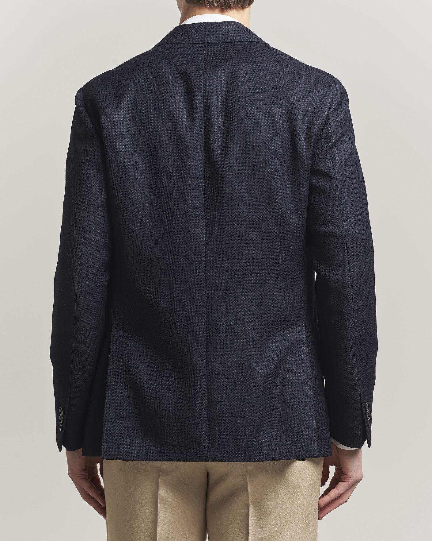 Herren | Sakkos | Lardini | Herringbone Light Wool Blazer Navy