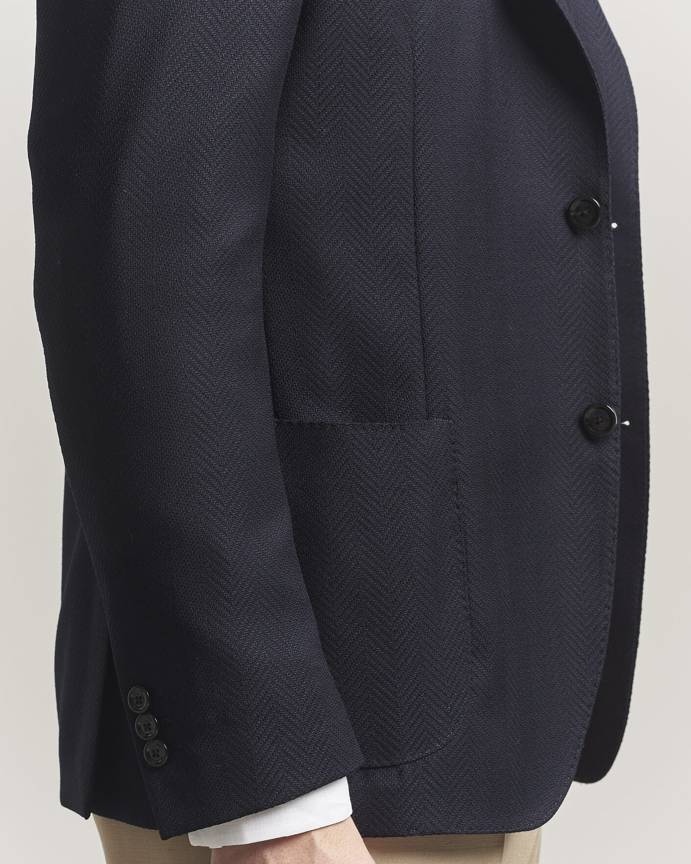 Herren | Sakkos | Lardini | Herringbone Light Wool Blazer Navy