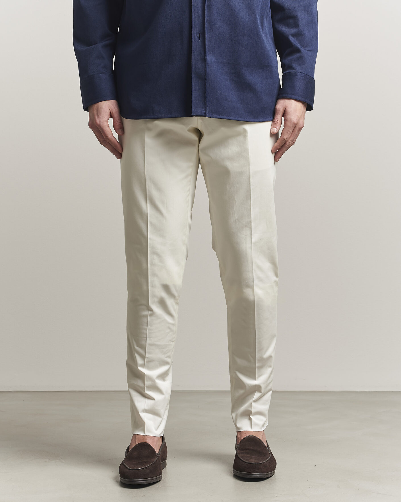 Herren | Hosen | Lardini | Lyon Cotton Twill Stretch Trousers White