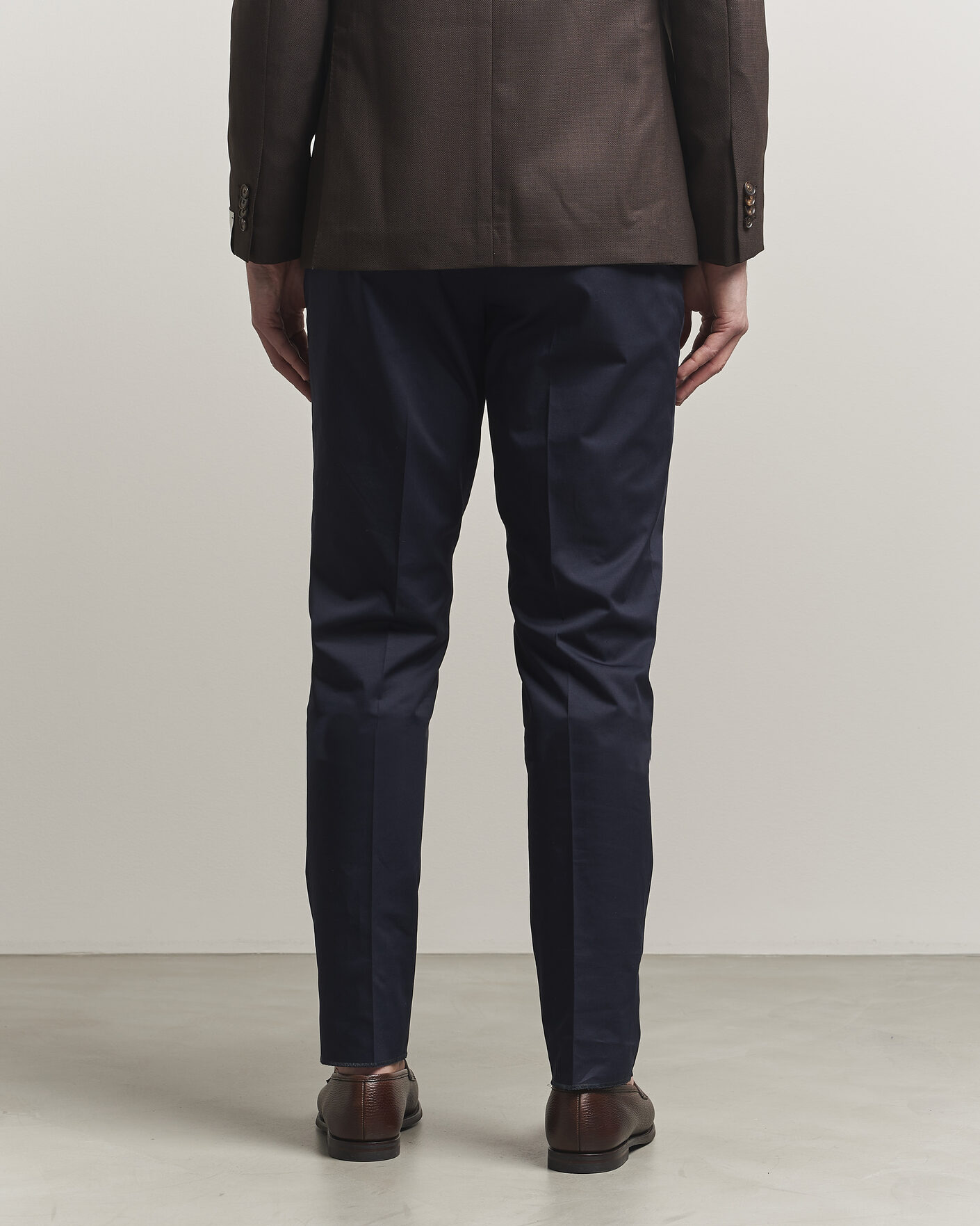 Herren | Hosen | Lardini | Lyon Cotton Twill Stretch Trousers Navy