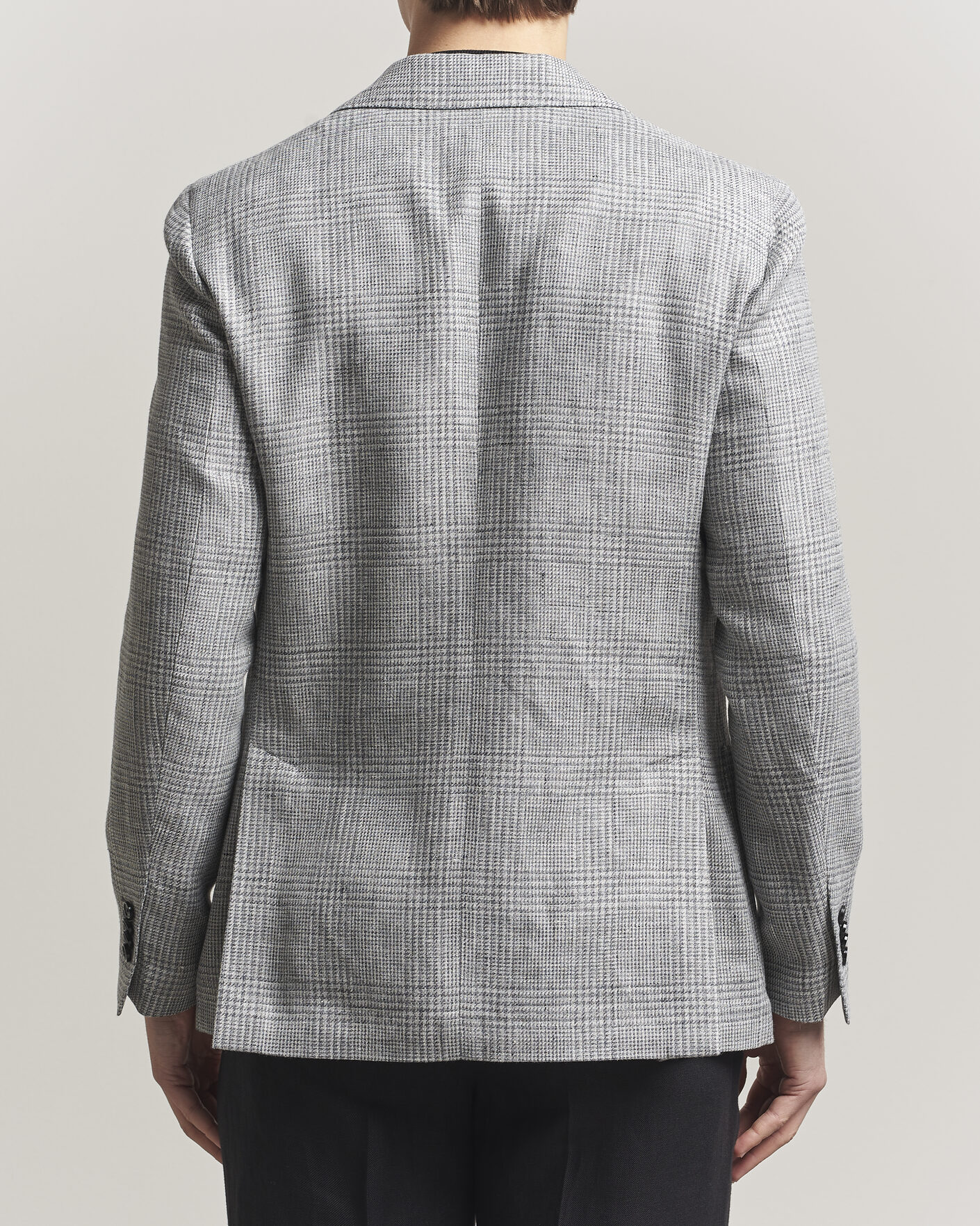 Herren | Sakkos | Lardini | Checked Linen/Wool Blazer Grey