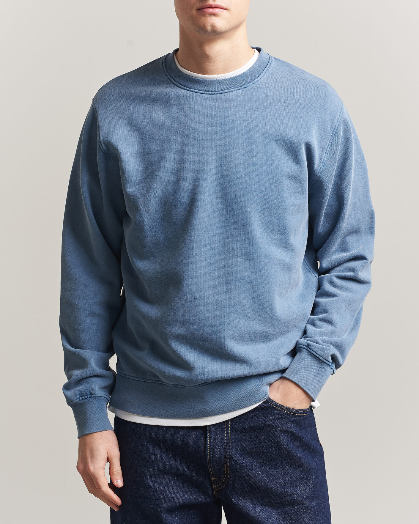 Herren | Pullover | Colorful Standard | Classic Organic Crew Neck Sweat Faded Indigo