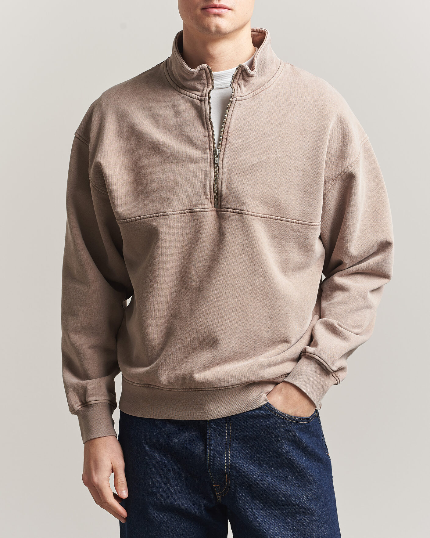 Herren | Pullover | Colorful Standard | Classic Organic Half-Zip Faded Khaki