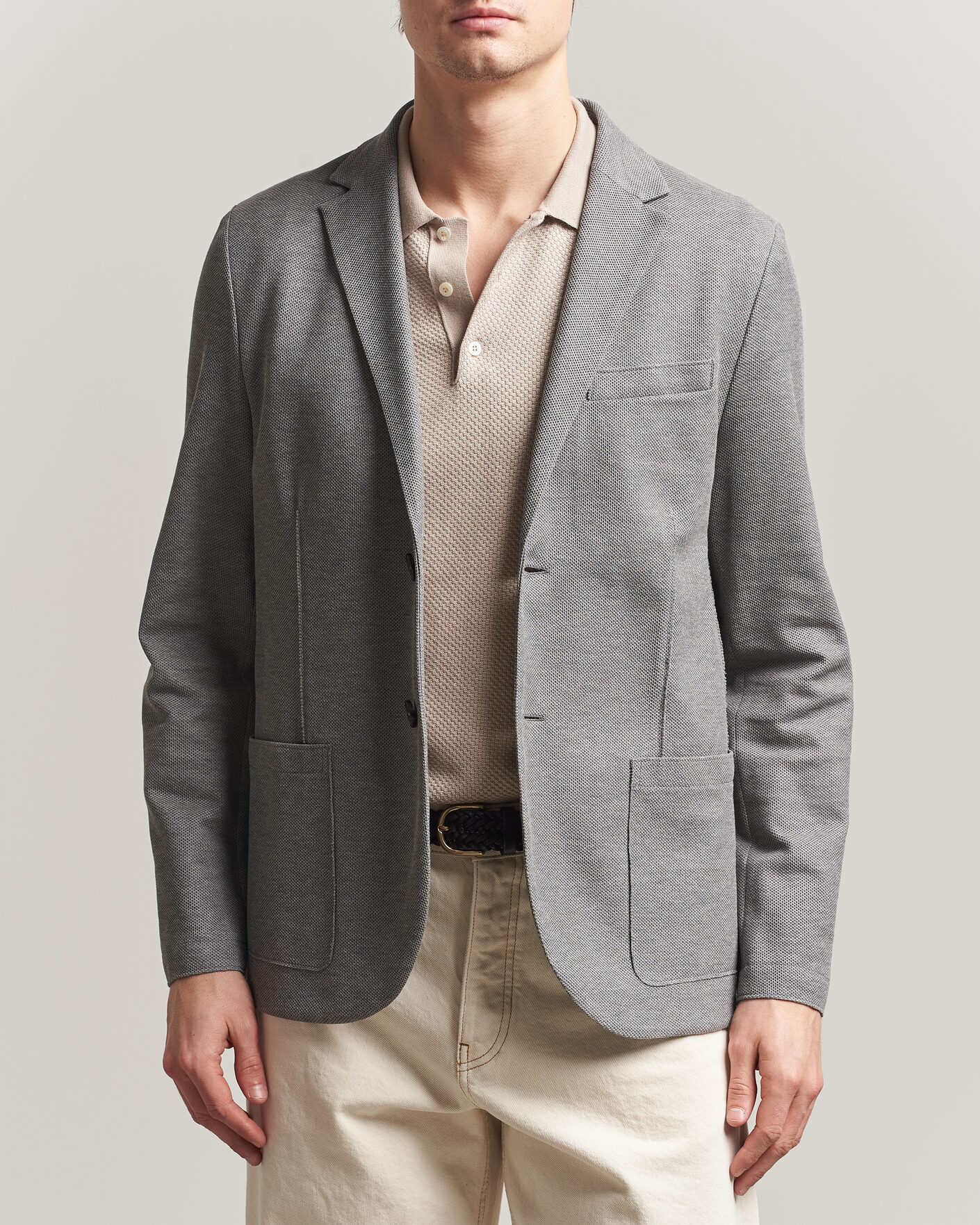 Herren | Sakkos | Harris Wharf London | Loro Piana Honey Comb Blazer Light Grey