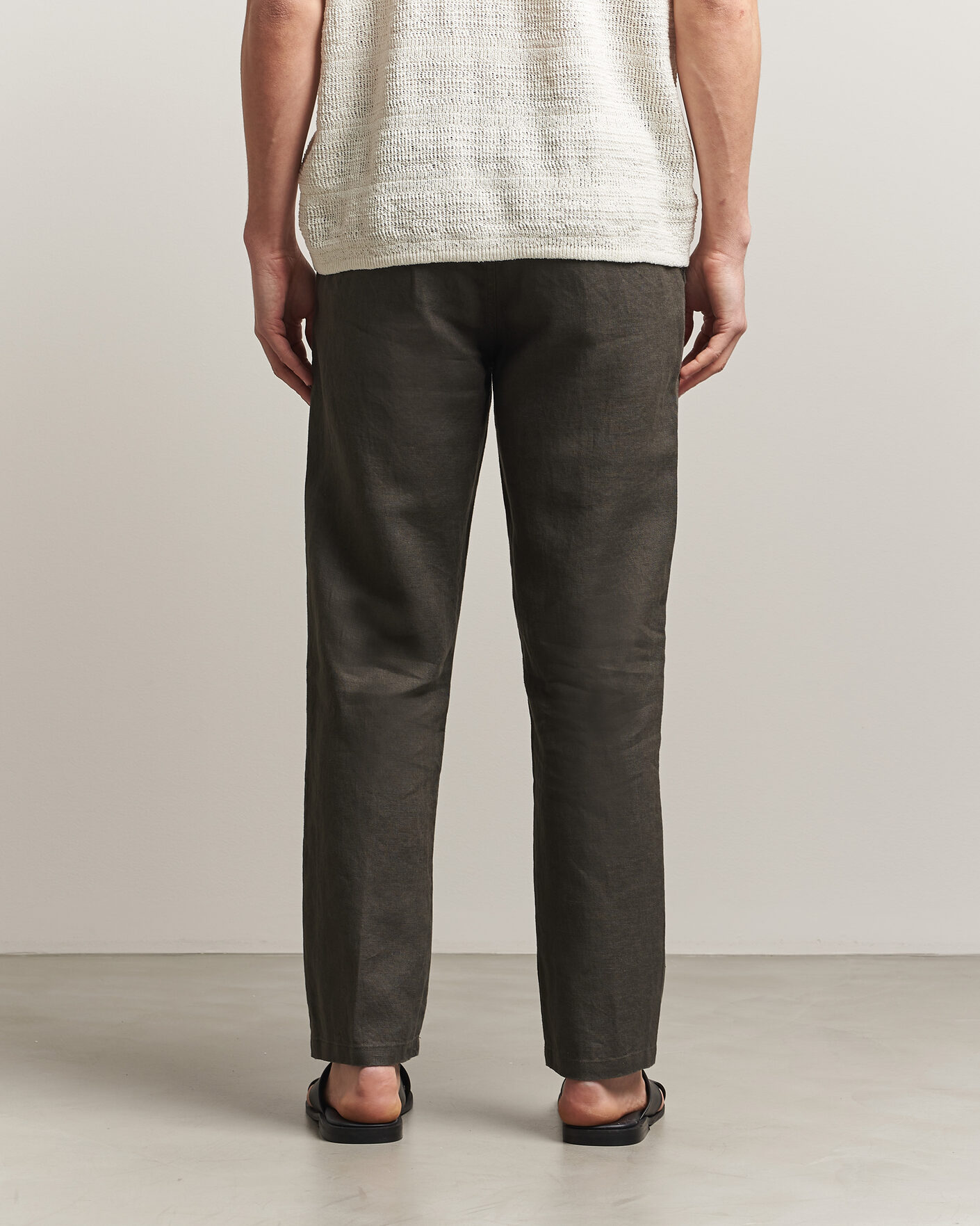 Herren | Hosen | Samsøe Samsøe | Jabari Linen Drawstring Trousers Black Olive