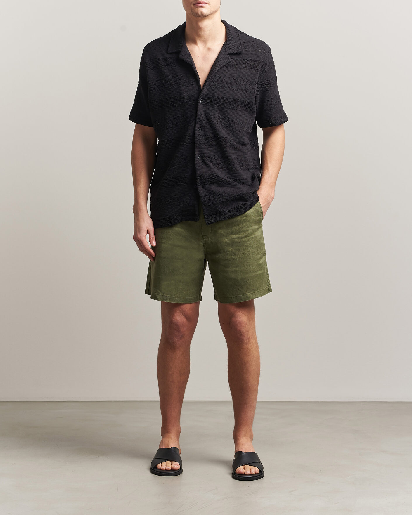 Herren | Shorts | Samsøe Samsøe | Jabari Linen Drawstring Shorts Burnt Olive