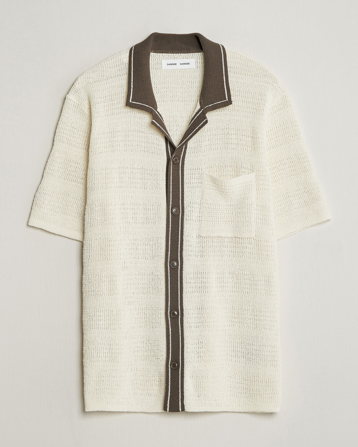 Herren | Hemden | Samsøe Samsøe | Percy Knitted Short Sleeve Shirt Clear Cream