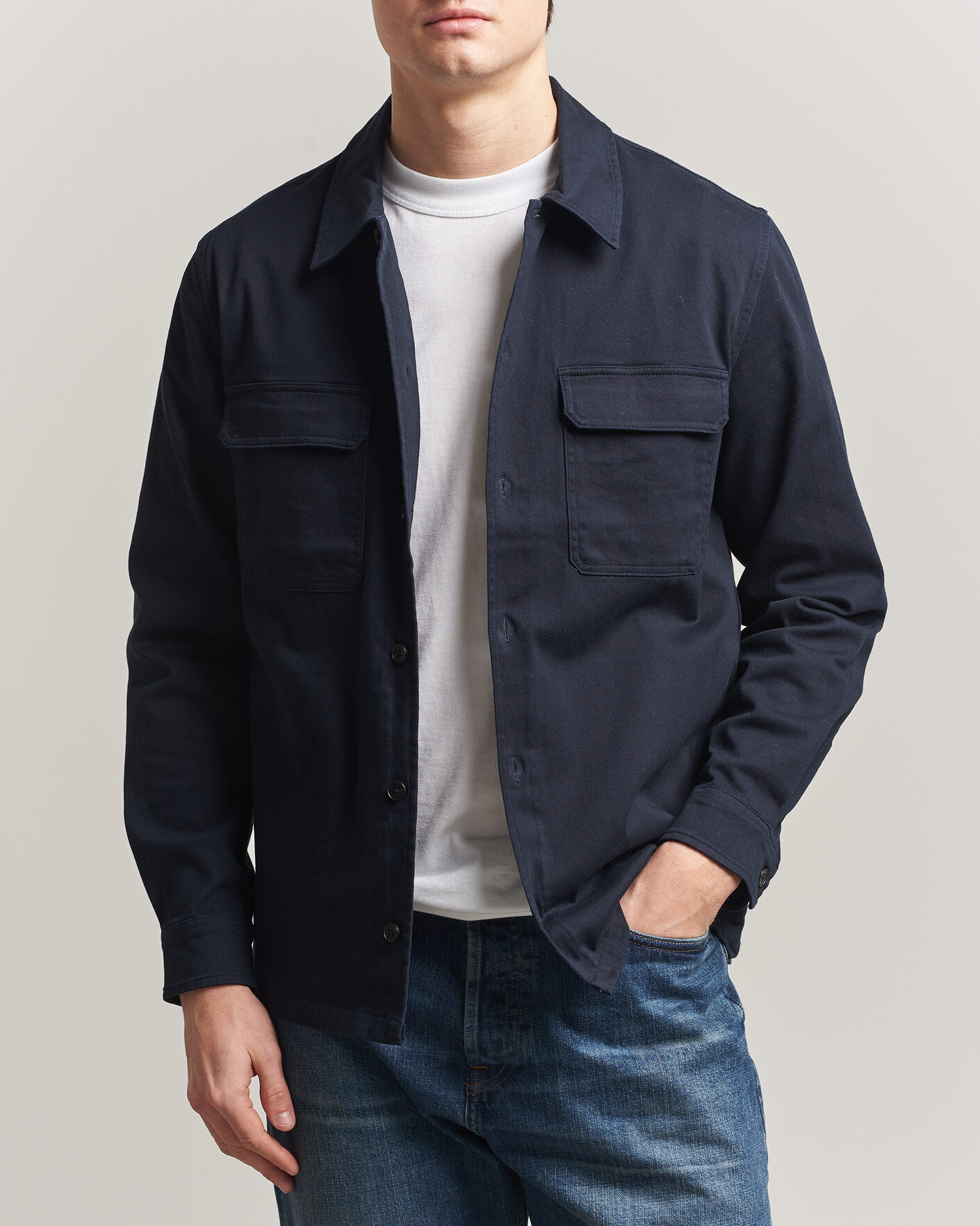 Herren | Hemden | Samsøe Samsøe | Taka Cotton Overshirt Salute Navy
