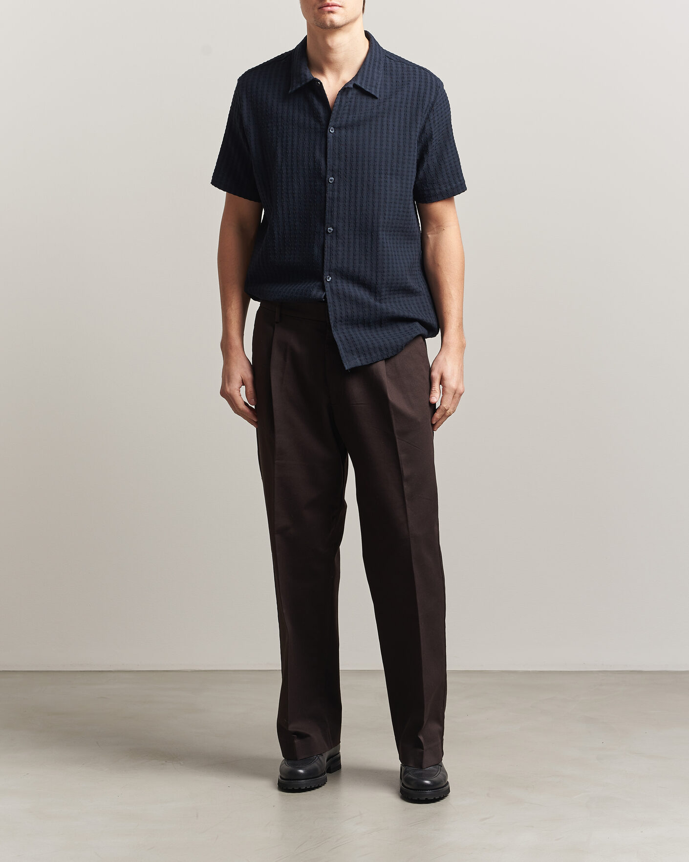 Herren | Hemden | Samsøe Samsøe | Avan Structured Short Sleeve Shirt Salute Navy