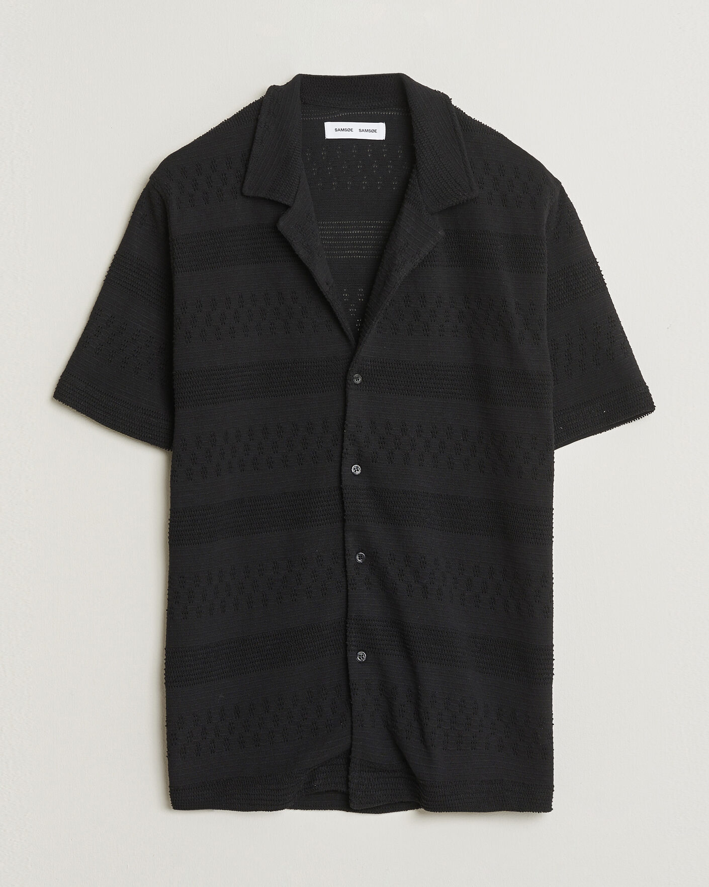 Herren | Hemden | Samsøe Samsøe | Martin Knitted Short Sleeve Shirt Black