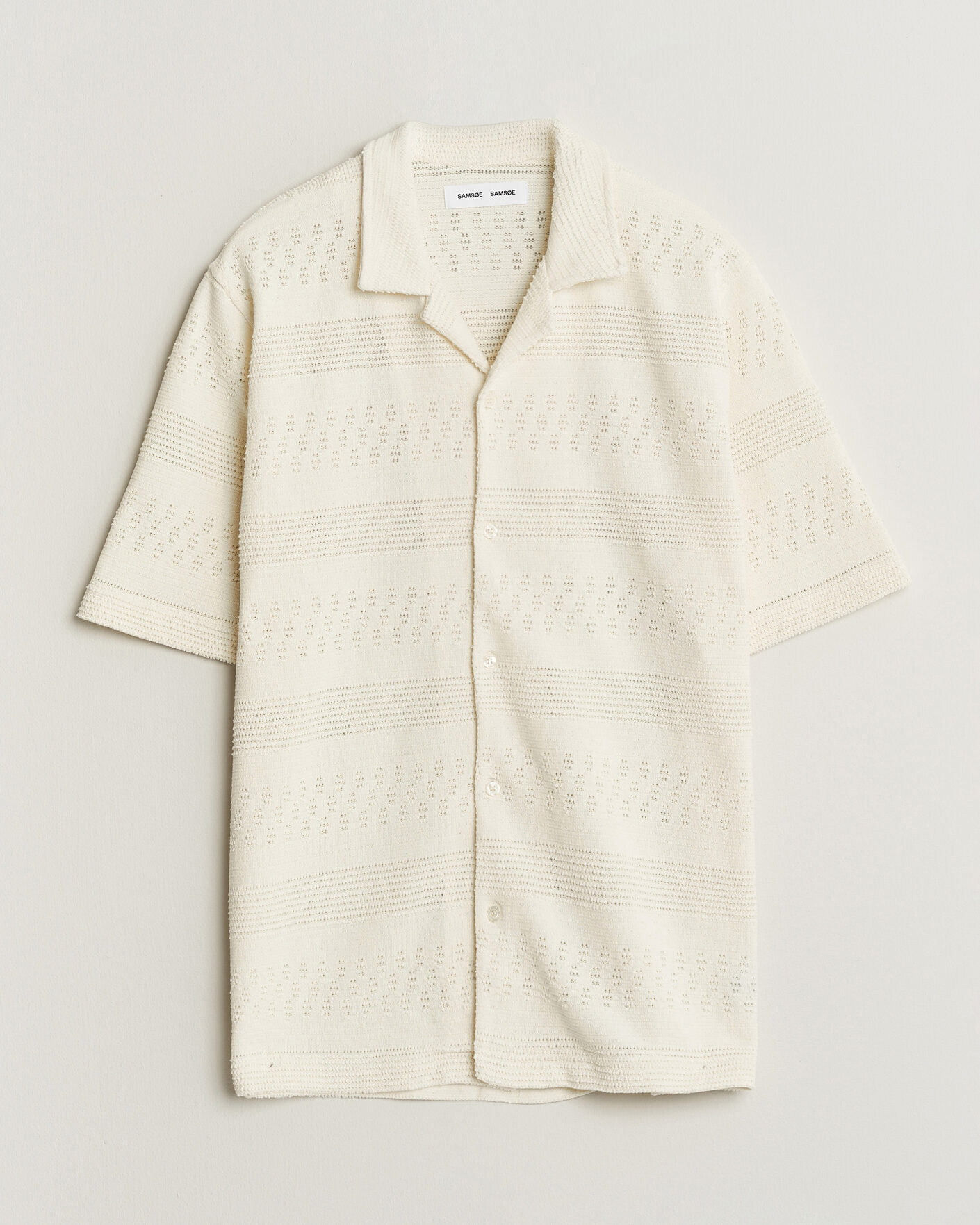 Herren | Hemden | Samsøe Samsøe | Martin Knitted Short Sleeve Shirt Clear Cream
