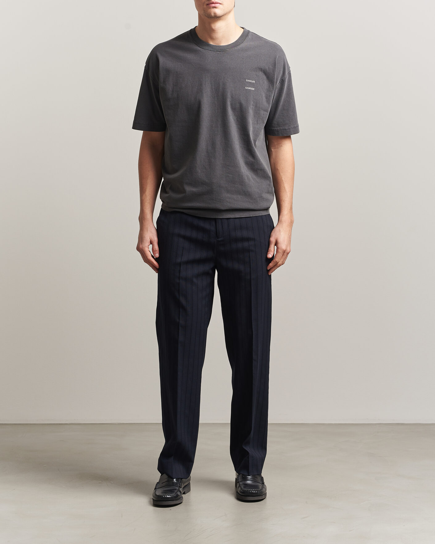 Herren | T-Shirts | Samsøe Samsøe | Joel Washed Organic Cotton T-Shirt Black