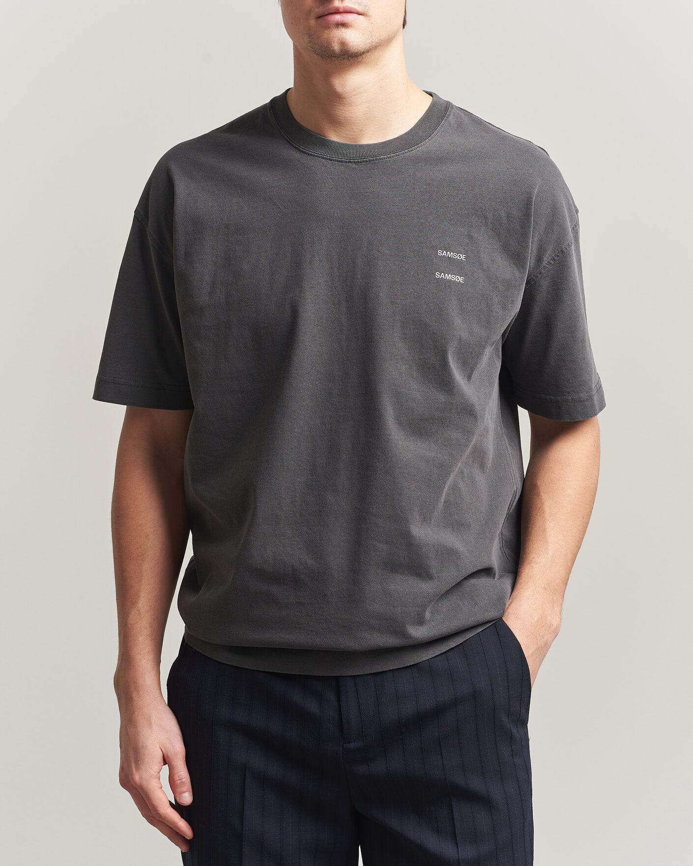 Herren | T-Shirts | Samsøe Samsøe | Joel Washed Organic Cotton T-Shirt Black
