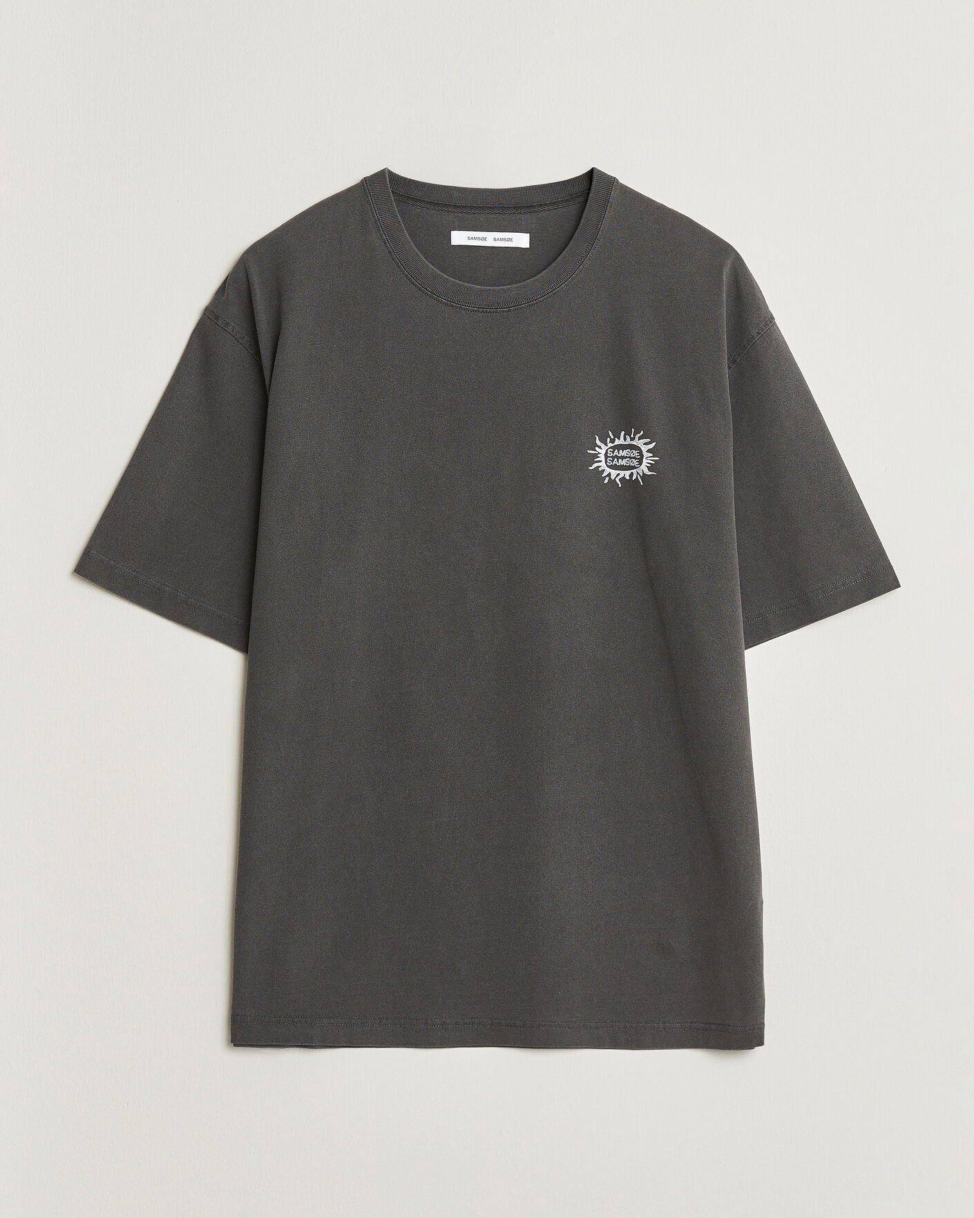 Herren | T-Shirts | Samsøe Samsøe | Gergei Printed Crew Neck T-Shirt Washed Black