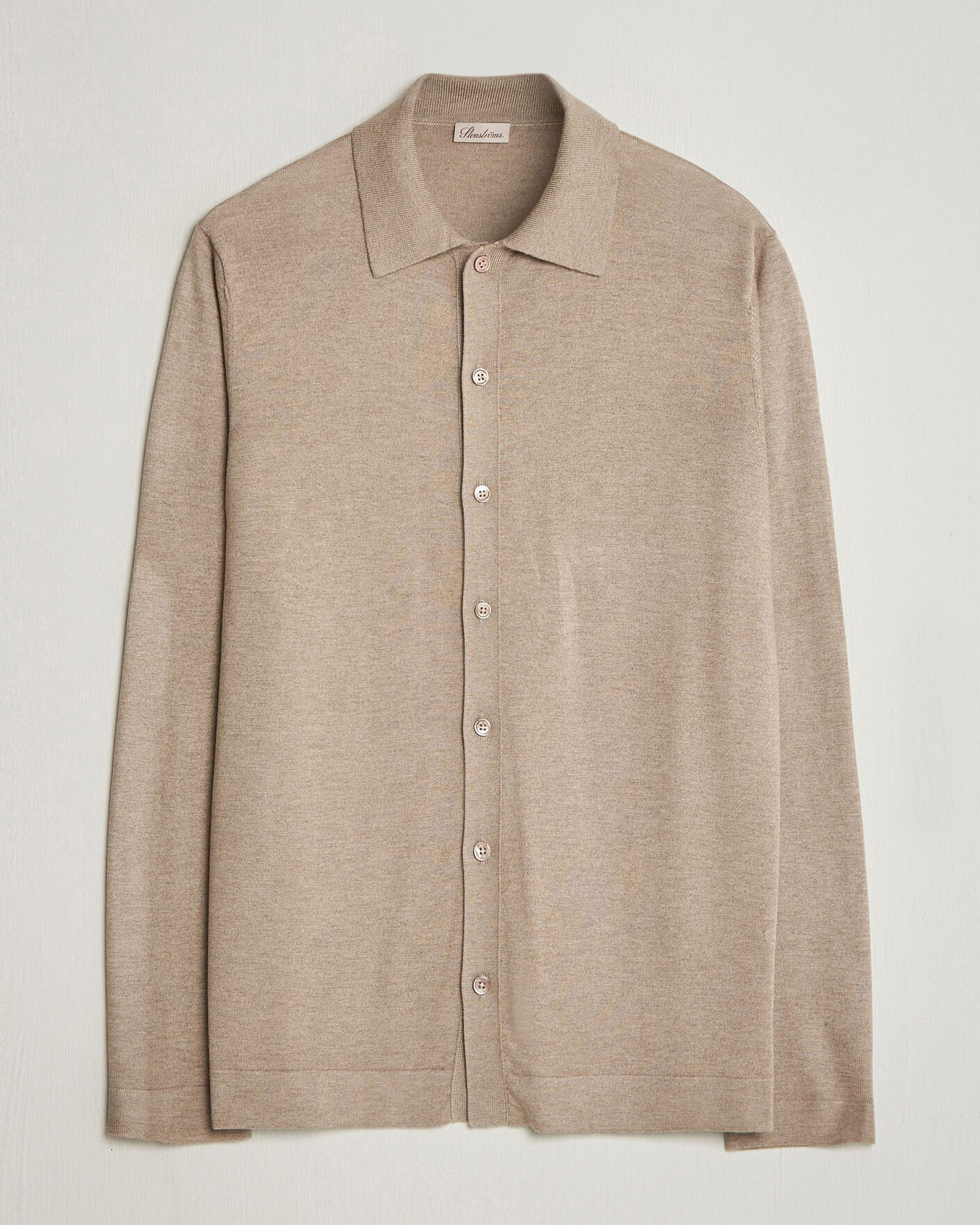 Herren | Pullover | Stenströms | Silk/Cashmere Cardigan Taupe