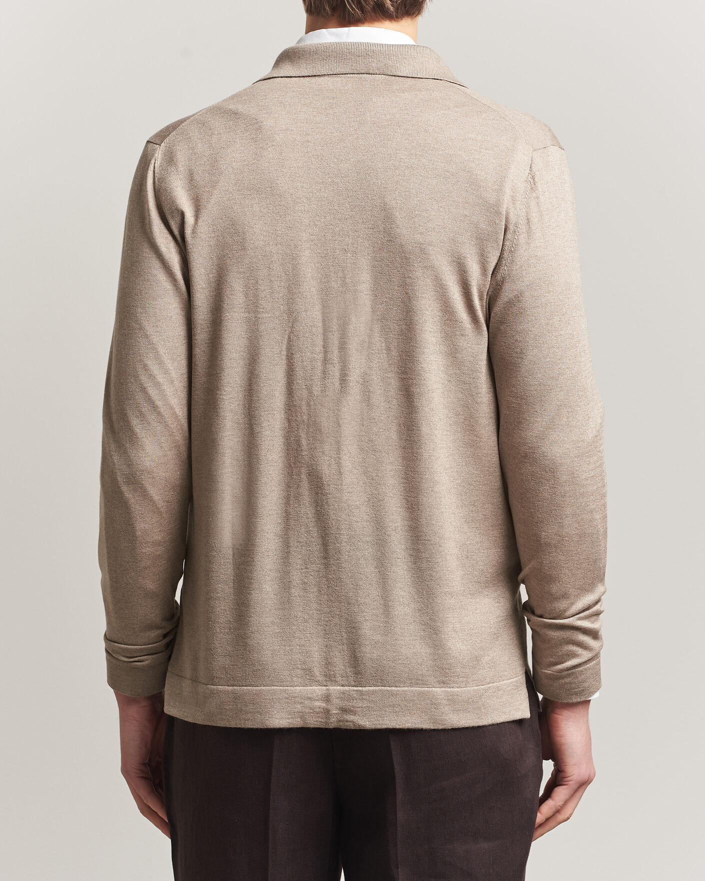 Herren | Pullover | Stenströms | Silk/Cashmere Cardigan Taupe